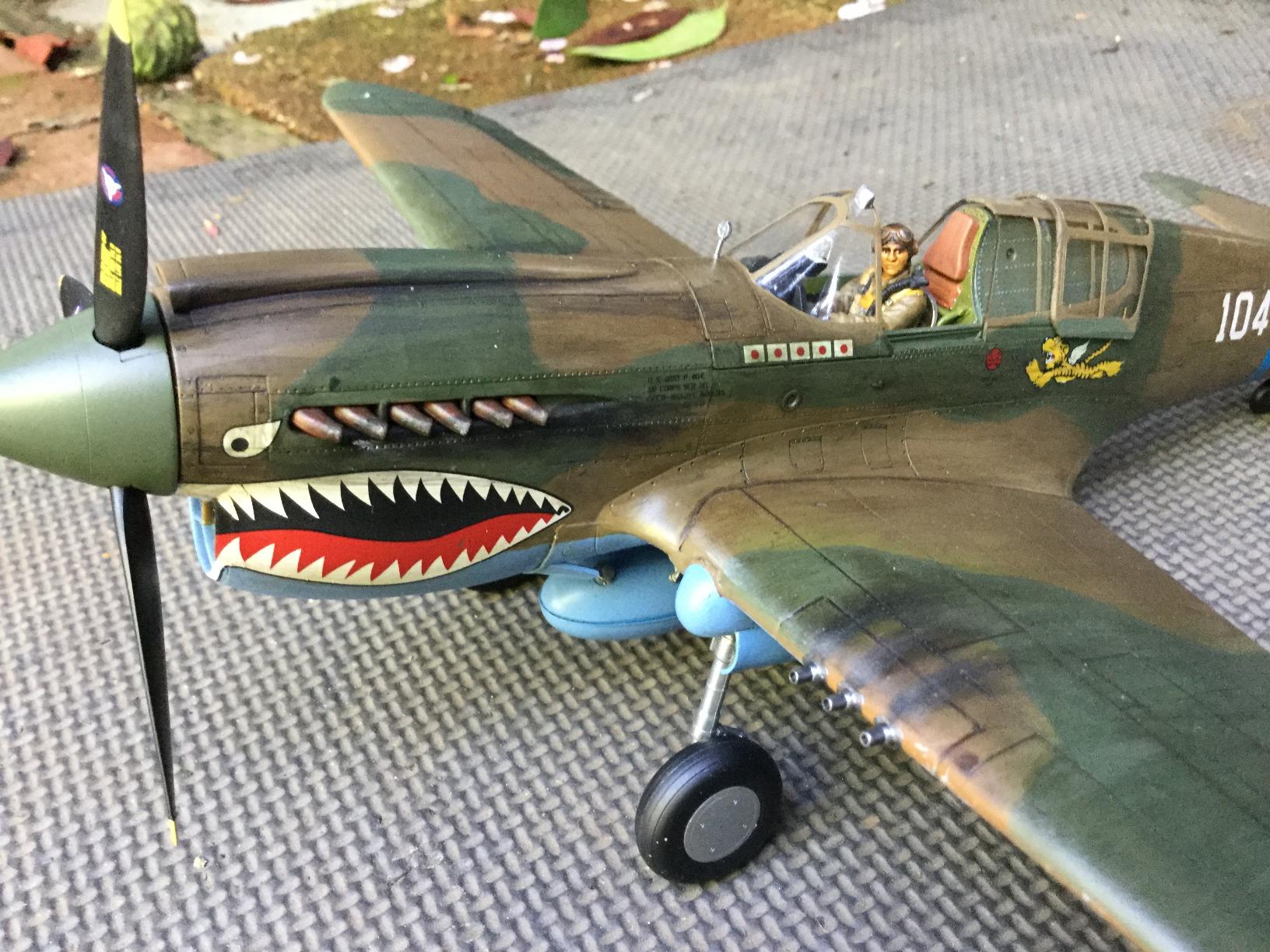 Hasegawa 1/32 P-40E Warhawk Texas Longhorn with Pilot Figure, Drop Tank and 500Ib Bomb customer photo 1