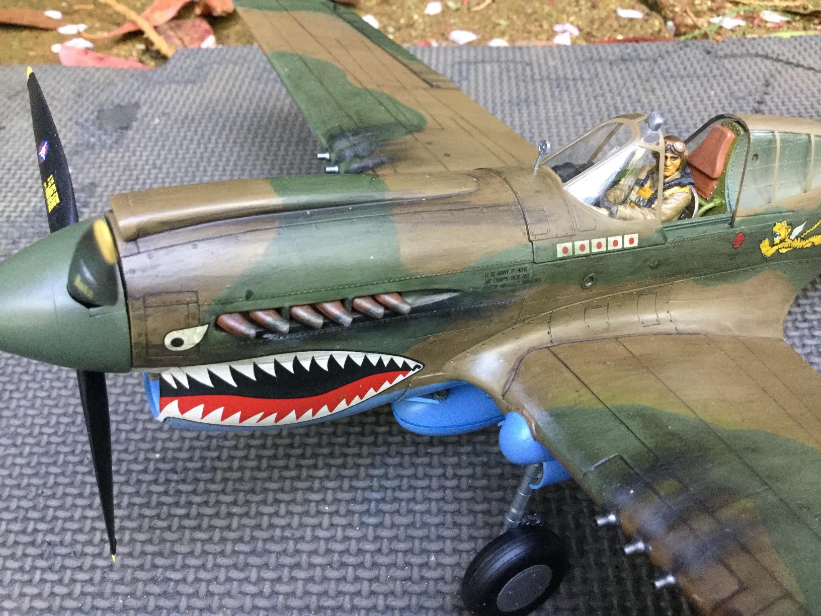 Hasegawa 1/32 P-40E Warhawk Texas Longhorn with Pilot Figure, Drop Tank and 500Ib Bomb customer photo 6