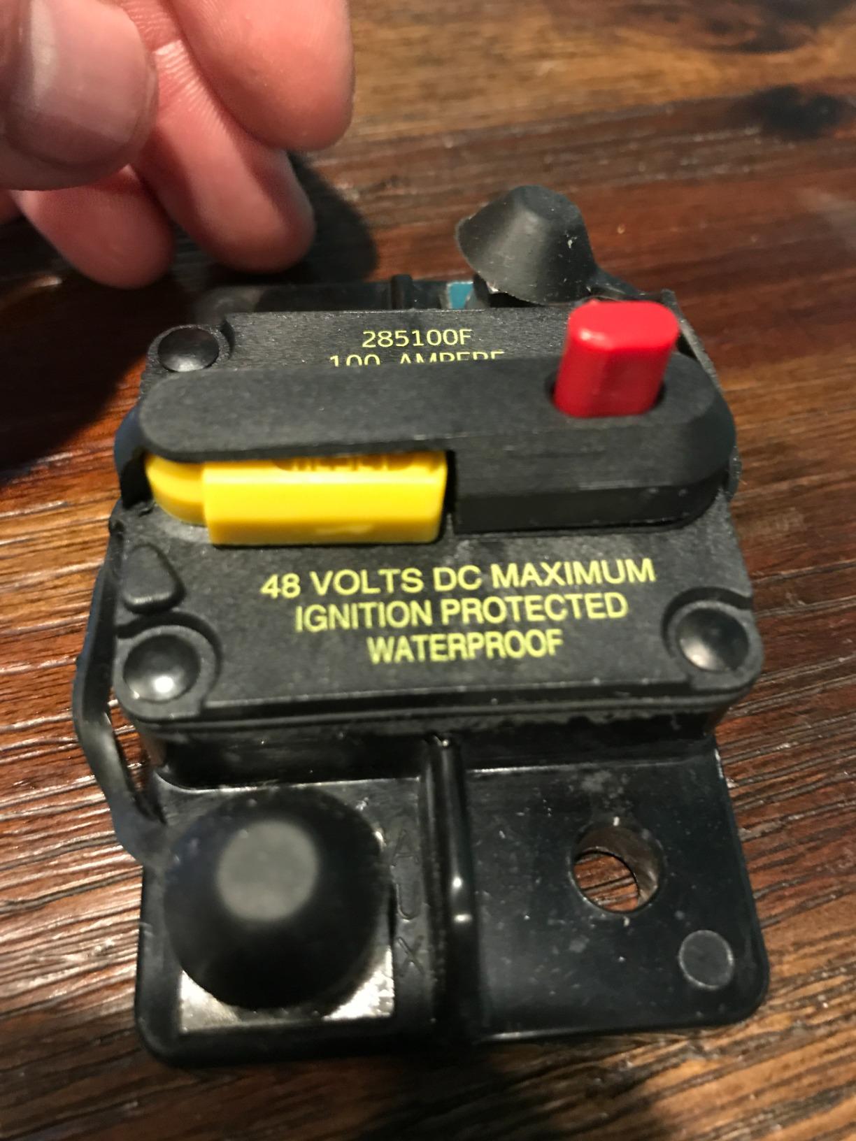 Blue Sea Systems 7187 285 Series Thermal Circuit Breakers, Surface Mount, 48V DC, 100A customer photo 2