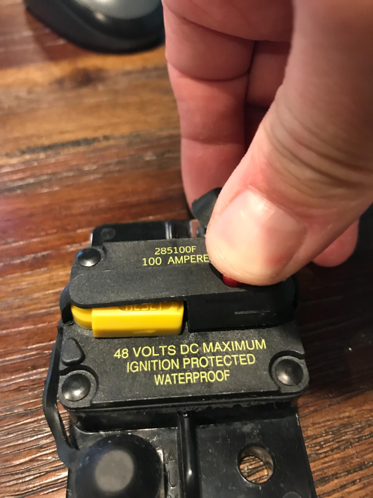 Blue Sea Systems 7187 285 Series Thermal Circuit Breakers, Surface Mount, 48V DC, 100A customer photo 3