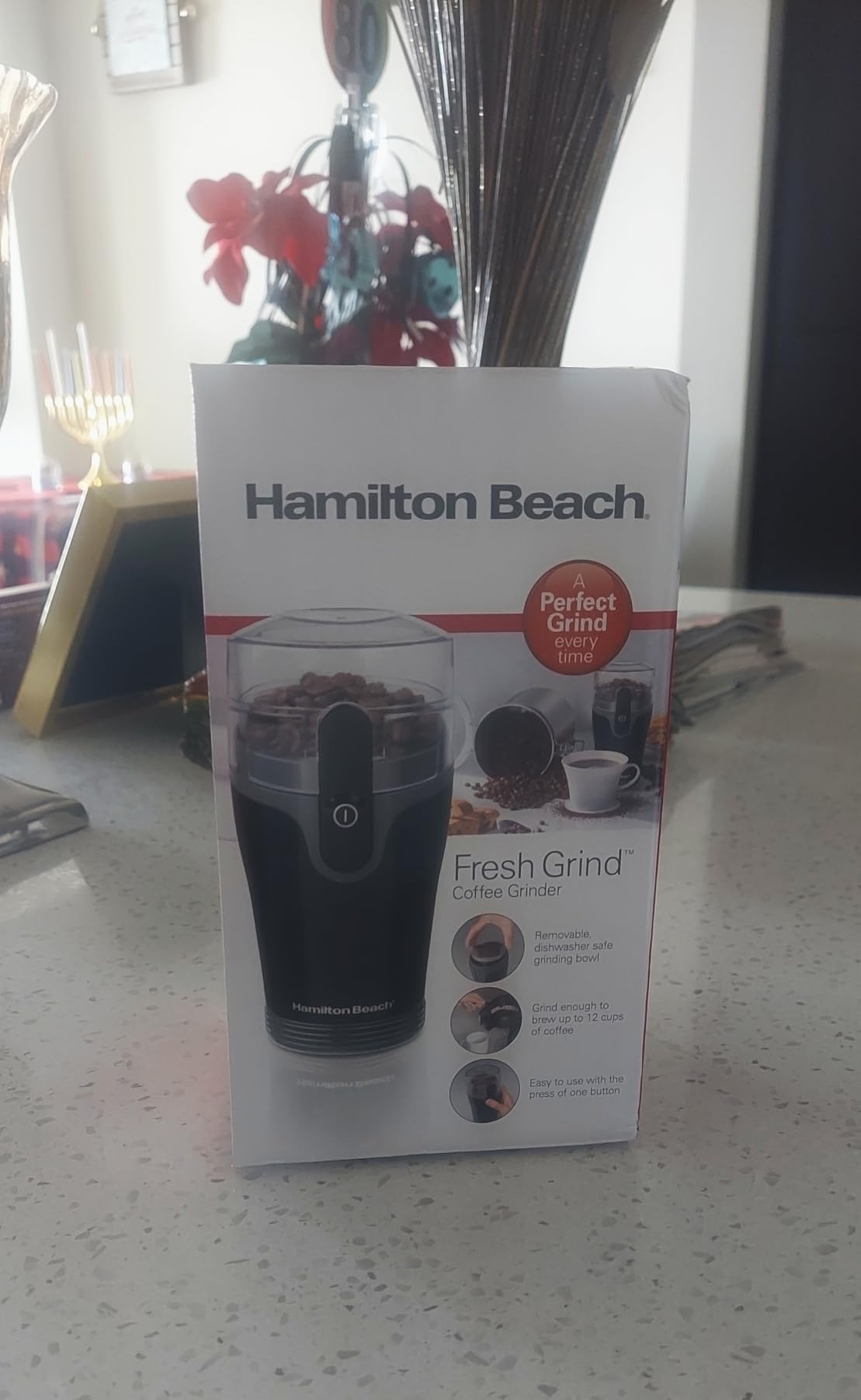 Hamilton Beach Fresh Grind Electric Coffee Grinder for Beans, Spices and More, Stainless Steel Blades, Removable Chamber, Makes up to 12 Cups, Black customer photo 2