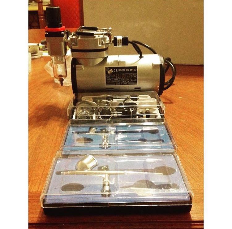 Master Airbrush Cool Runner II Dual Fan Airbrushing System Kit - Air Brush Kit with Air Compressor & 3 Airbrushes, 0.2, 0.3 mm Gravity & 0.8 mm Siphon Feed, Holder & Learning Guide Manual customer photo 1