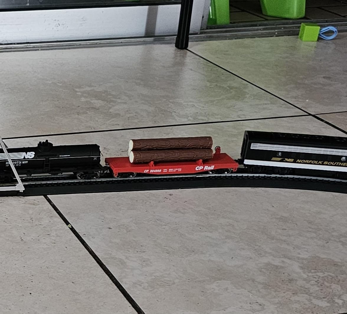 Walthers Trainline Log Dump Car with 3 Logs-Ready to Run-CP Rail #304866 (red) 931-1771 HO Scale Model Railroad - Freight Model customer photo 2