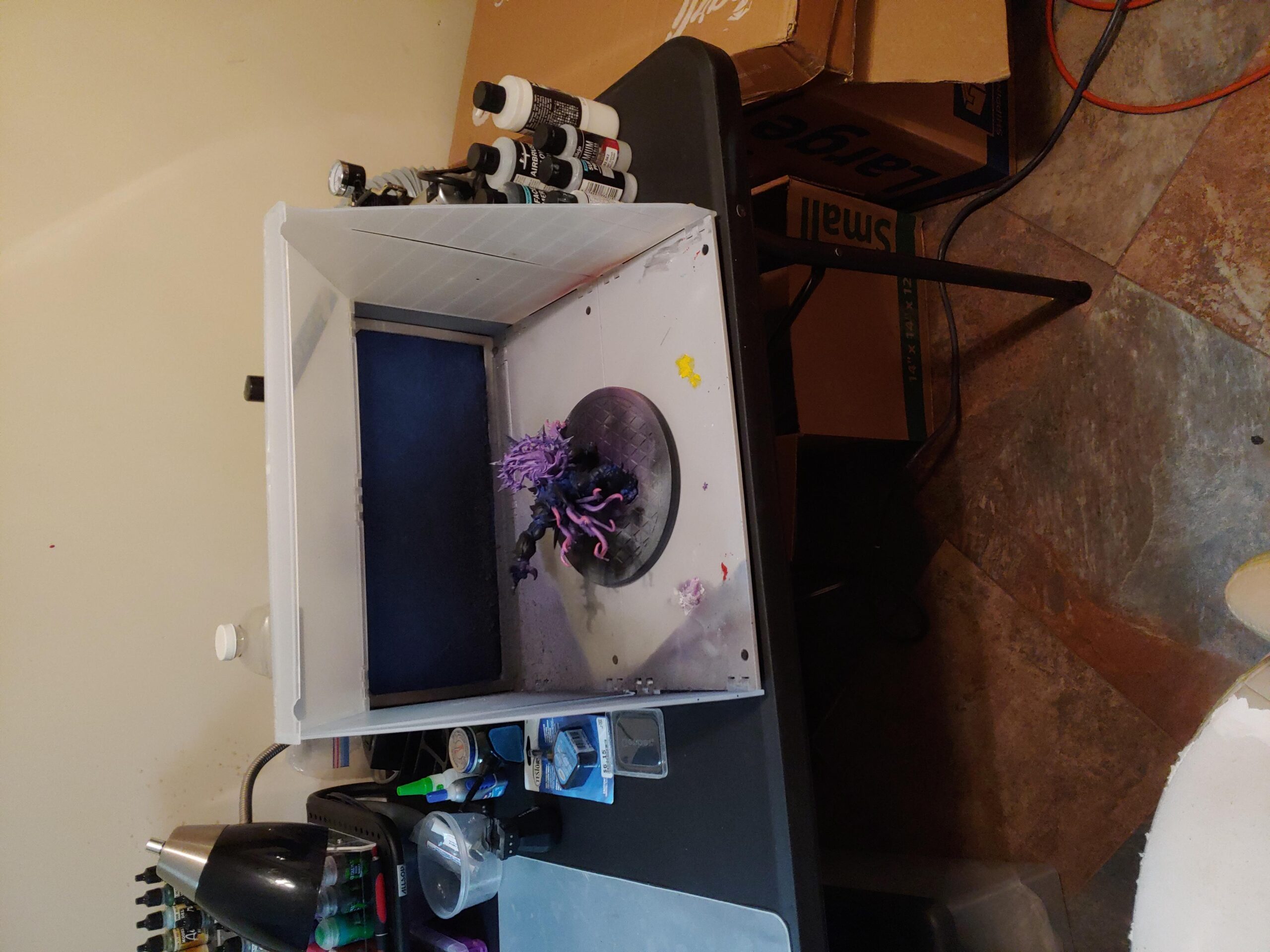 Master Airbrush Portable Airbrush Spray Booth Kit with 25W Fan, Turntable & Extension Hose, 16.5