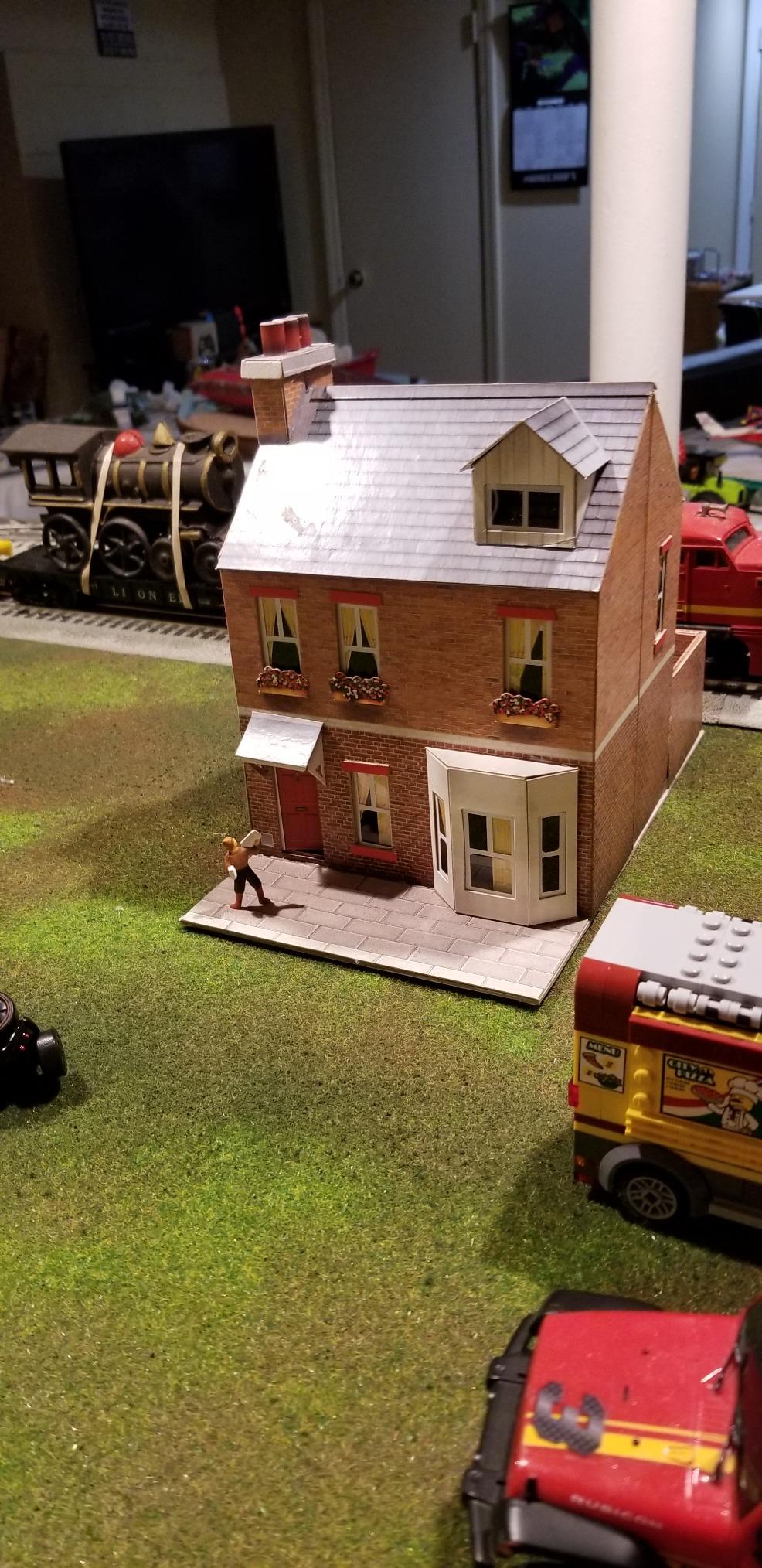 The CityBuilder Row House Cardboard Model Making Kit - O Scale Model Railroad Building customer photo 2