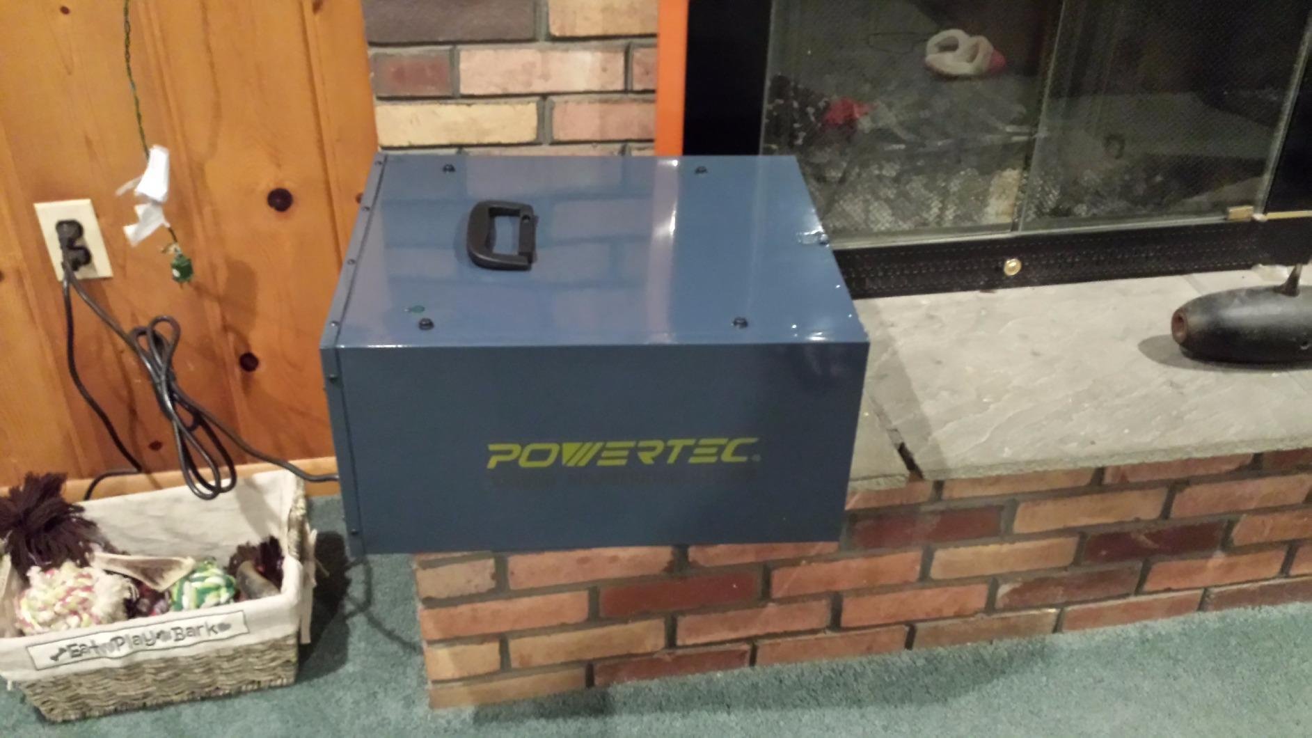 POWERTEC AF4000 3-Speed Remote Controlled Air Filtration System (300/350/400 CFM), Hanging Air Filter for Woodworking & Dust Collector, Air Purifier for Garage & Workshop (AF4000) customer photo 2
