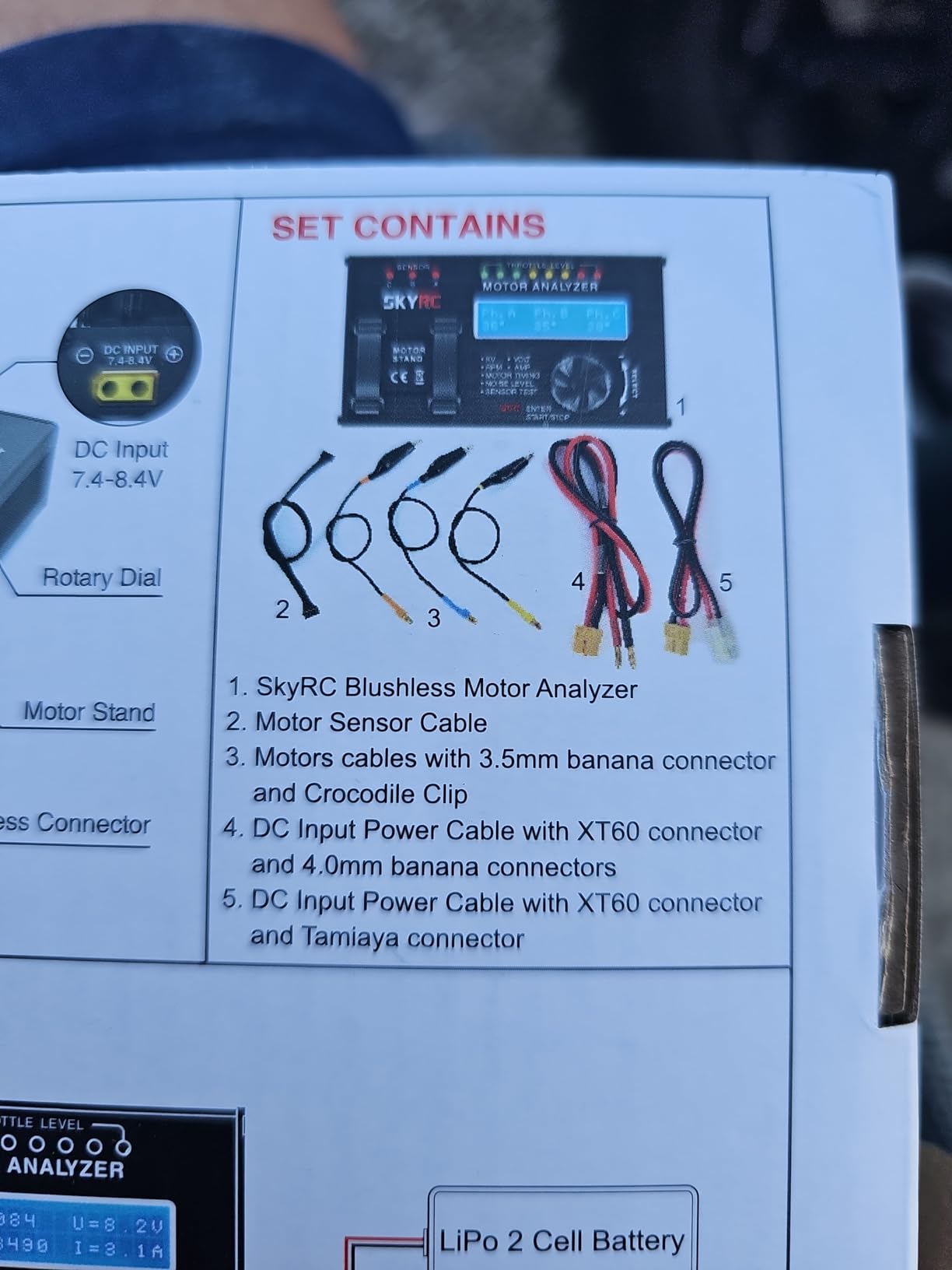 SkyRC Brushless Motor Analyzer: Motor KV, RPM, Timing Measurement, Hall Sensor Check, Brushless Motor Tester with 2x16 Characters LCD - Ideal for RC Hobby customer photo 2