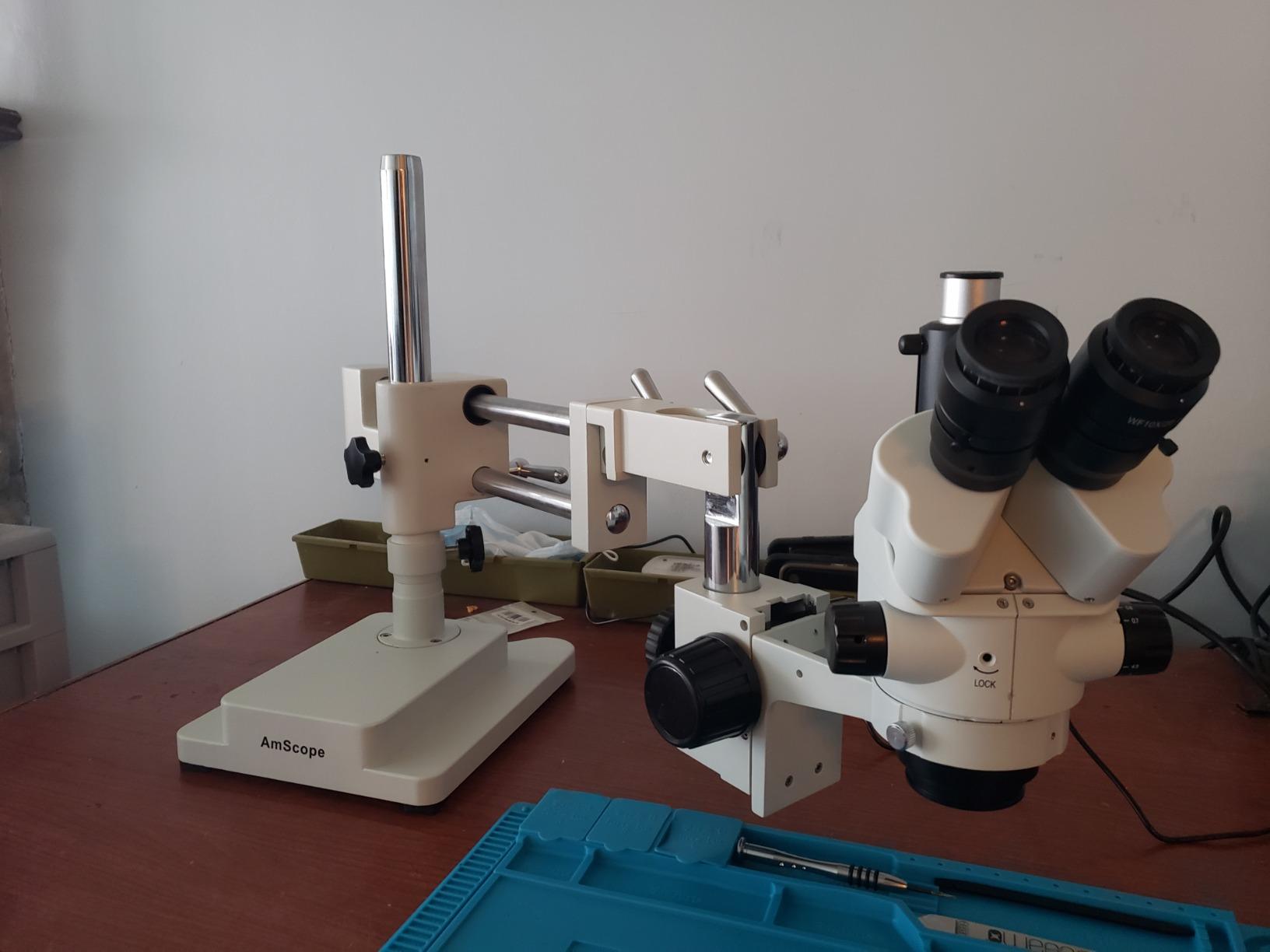 AmScope - SM-4NTP 7X-45X Simul-Focal Stereo Lockable Zoom Microscope on Dual Arm Boom Stand customer photo 2