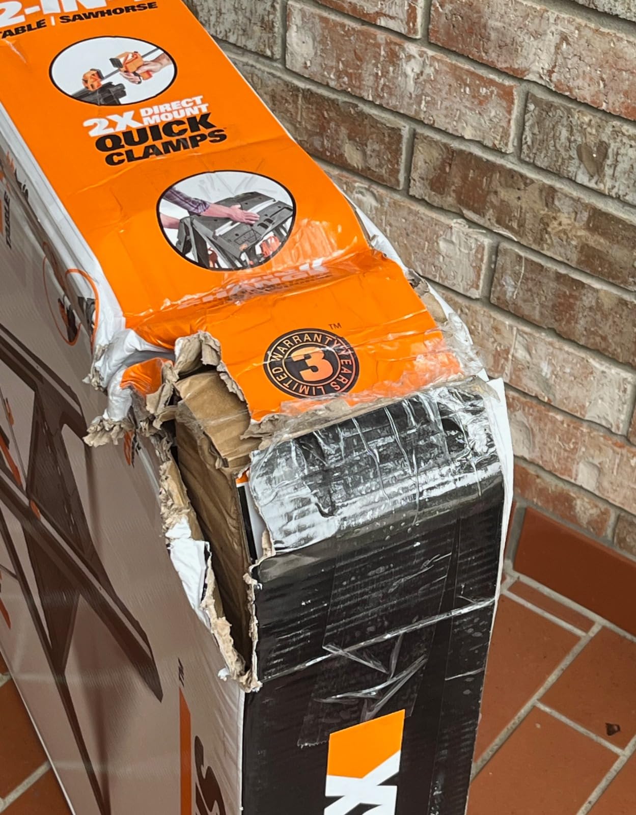 Worx Pegasus 2-in-1 Folding Work Table & Sawhorse, Easy Setup Portable Workbench, 31