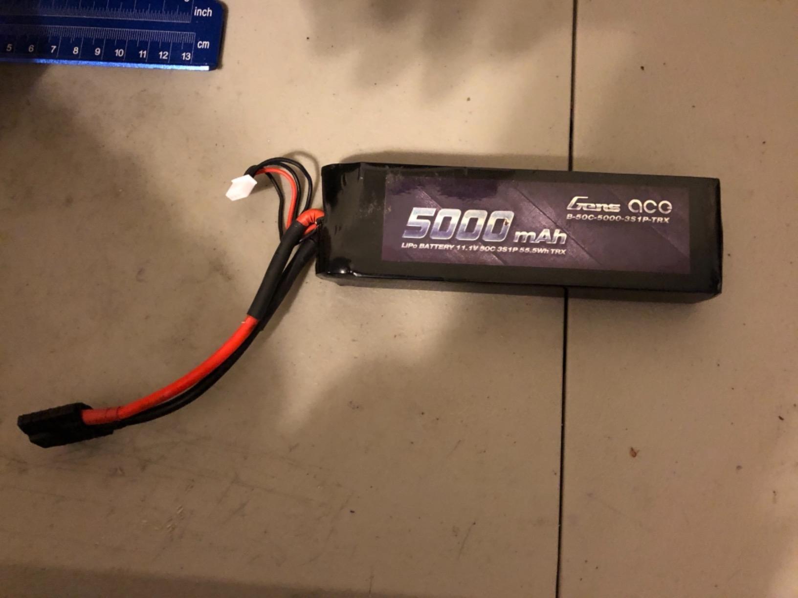 Gens ace 5000mAh 11.1V 3S 50C 3 Cell LiPo Battery Pack with XT60 and T Plug (Updated) for TRX RC Cars Slash vxl Slash 4x4 vxl E-maxx Brushless Axial e-revo Brushless and Spartan Models customer photo 2