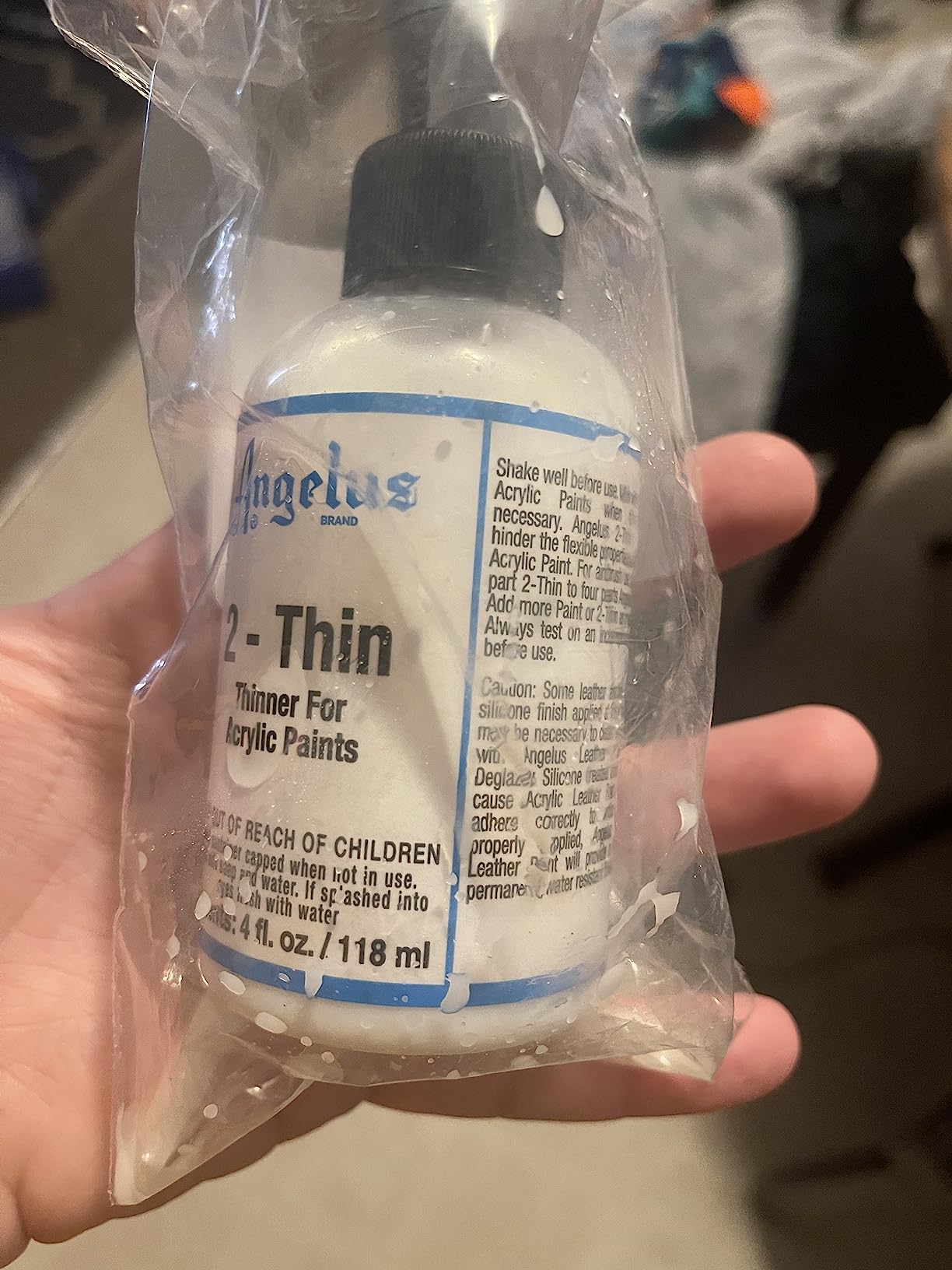 Angelus 2-Thin Acrylic Paint Thinner, 4 fl oz - Ideal for Thinning Acrylic Paints for Airbrush and other Acrylic Applications customer photo 3