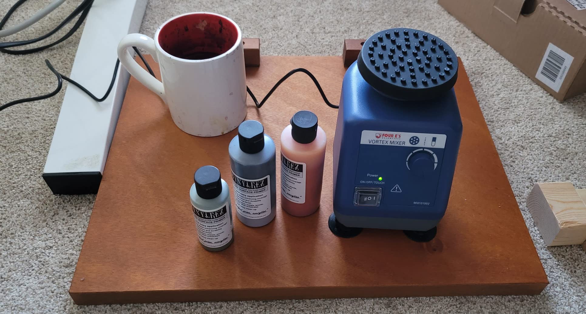 FOUR E'S SCIENTIFIC Laboratory Vortex Mixer, Mini Vortex Shaker, 0-3000rpm, Touch & Continuous Function Paint Mixer, with 100pcs 7/32inch Paint Mixing Balls & 1 pcs Platform Pad, for Acrylic Paints customer photo 2