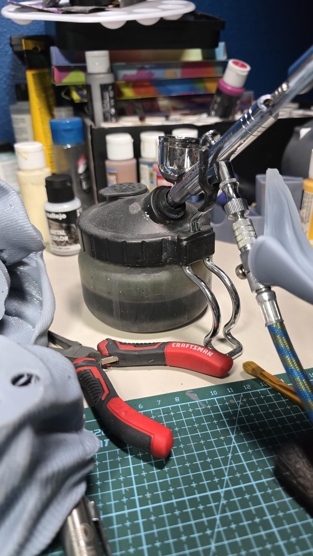 Master Airbrush 13 Piece Airbrush Cleaning Kit - Glass Cleaning Pot Jar with Holder, 5 pc Cleaning Needles, 5 pc Cleaning Brushes, 1 Wash Needle, & How to Link Card customer photo 2