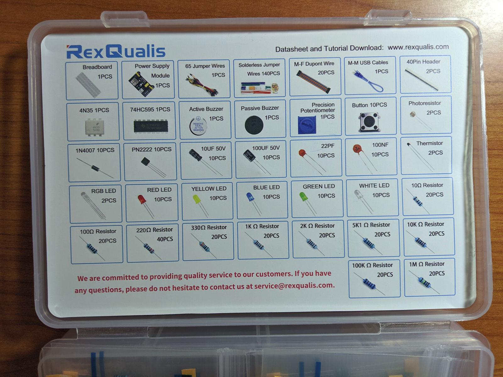 REXQualis Electronics Component Fun Kit w/Power Supply Module, Jumper Wire, 830 tie-Points Breadboard, Precision Potentiometer,Resistor Compatible with Arduino, Raspberry Pi, STM32 customer photo 1