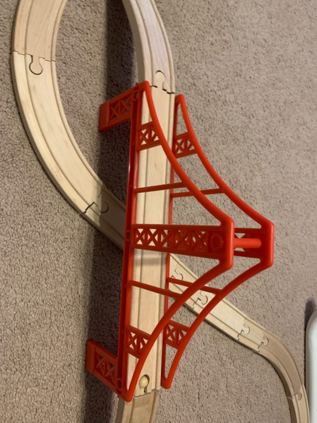 Wooden Train Bridges, Crossing Track Bridge, Wooden Train Track Accessories, Wood Train Tracks, Train Tracks Compatible with All Major Brands, Wood Toys for Girls & Boys customer photo 1