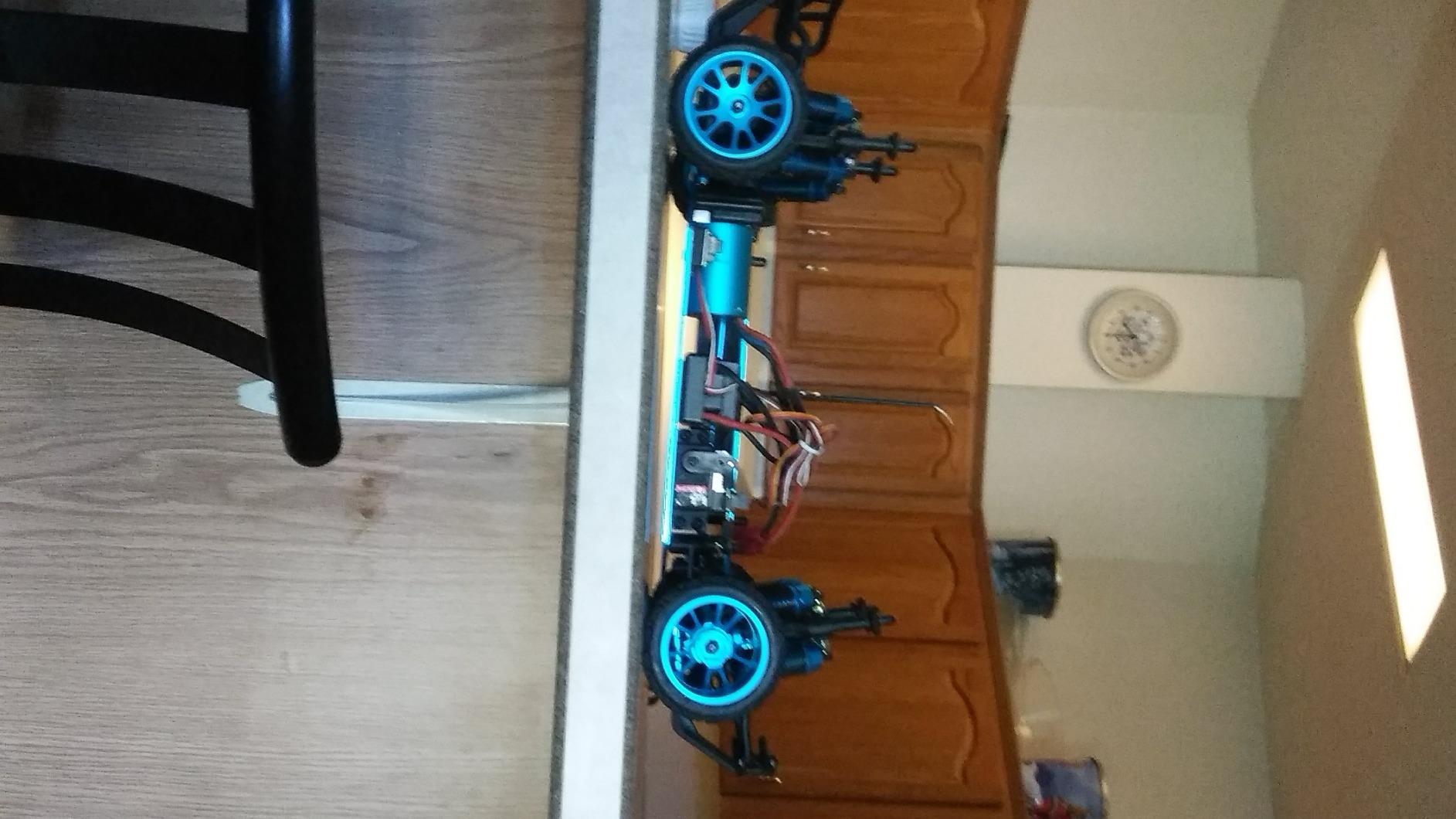 Share Goo CNC Aluminum Chassis Replacement Upgrade Parts 04001 Compatible with HSP 94111 94107 94170 94118 97123, 1/10 RC Redcat Volcano Exceed Infinitive Truck Monster (Blue) customer photo 2