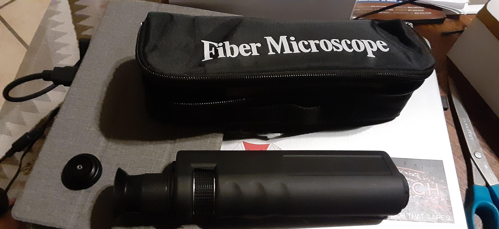 400x Handheld Fiber Optic Microscope Inspection Tool Portable Microscope Fiber Optic Tools Lighted Pocket Microscope LED Light Coaxial Illumination 2.5mm FC SC ST and 1.25mm LC Adapter customer photo 1