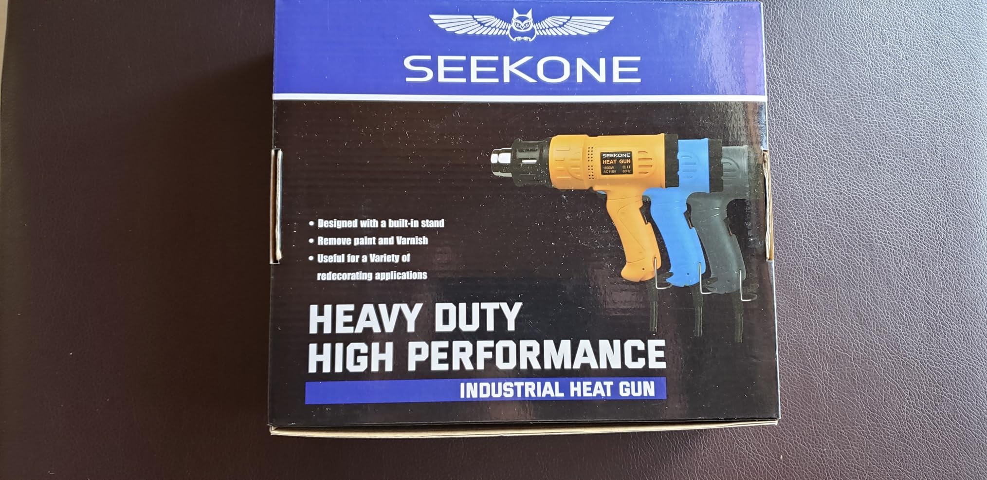 SEEKONE Heat Gun 1800W 122℉-1202℉ Fast Heating Heavy Duty Hot Air Gun Kit Variable Temperature Control Overheat Protection with 4 Nozzles for Crafts, Shrinking PVC, Stripping Paint customer photo 1