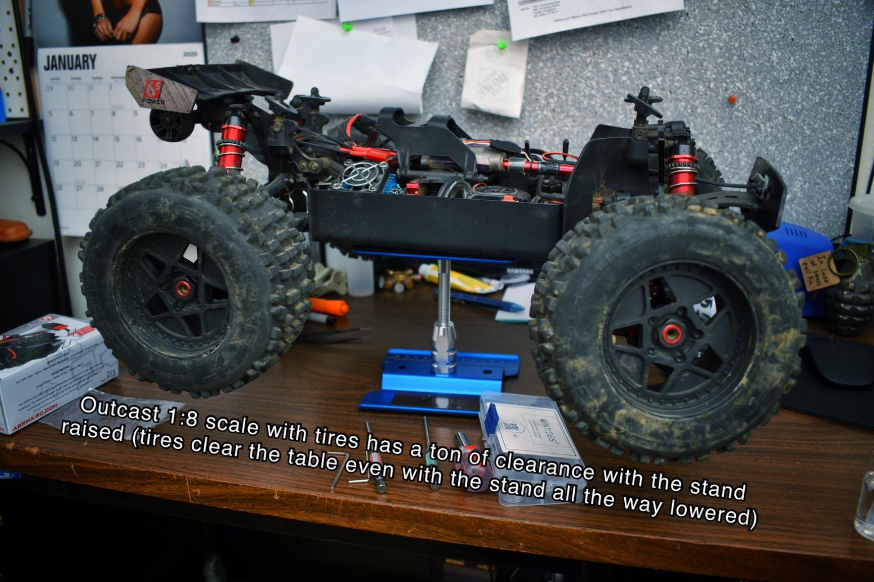 Hobbypark Aluminum Alloy RC Car Work Stand Repair Workstation 360 Degree Rotation Lift Or Lower For 1/8 1/10 1/12 Scale Cars Trucks Buggies customer photo 1