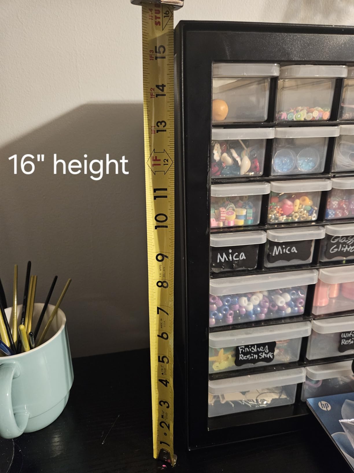 IRIS USA Small Parts Storage, Made in USA, Cabinet, 44-Drawer Organizer for Screws, Nuts, Bolts, Electronics, Hardware, Beads, Crafts, Building Bricks, Stackable Garage Storage - Black customer photo 1