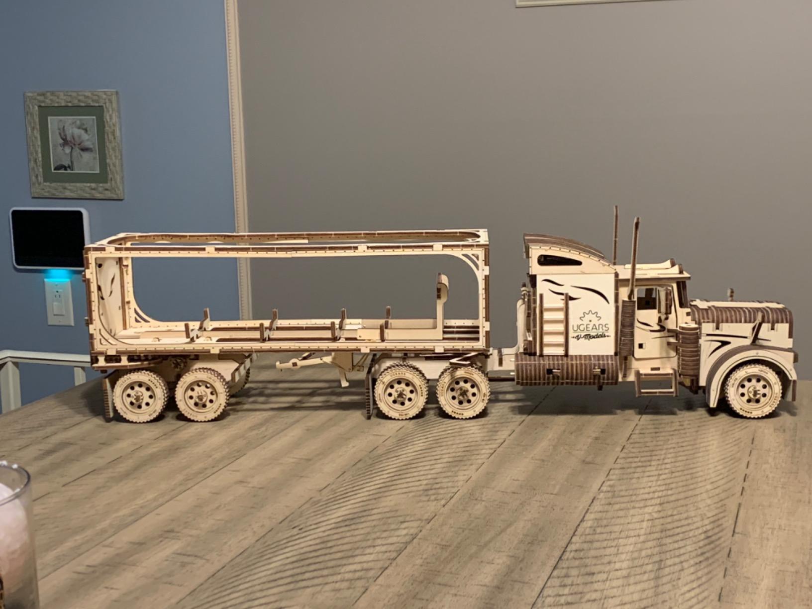 Heavy Truck 3D Wooden Puzzles for Adults - Wooden Model Kits for Adults Semi Truck Hobby Kits for Adult Model Kit Tractors Brain Teaser, Hobby Set Home Decoration customer photo 1