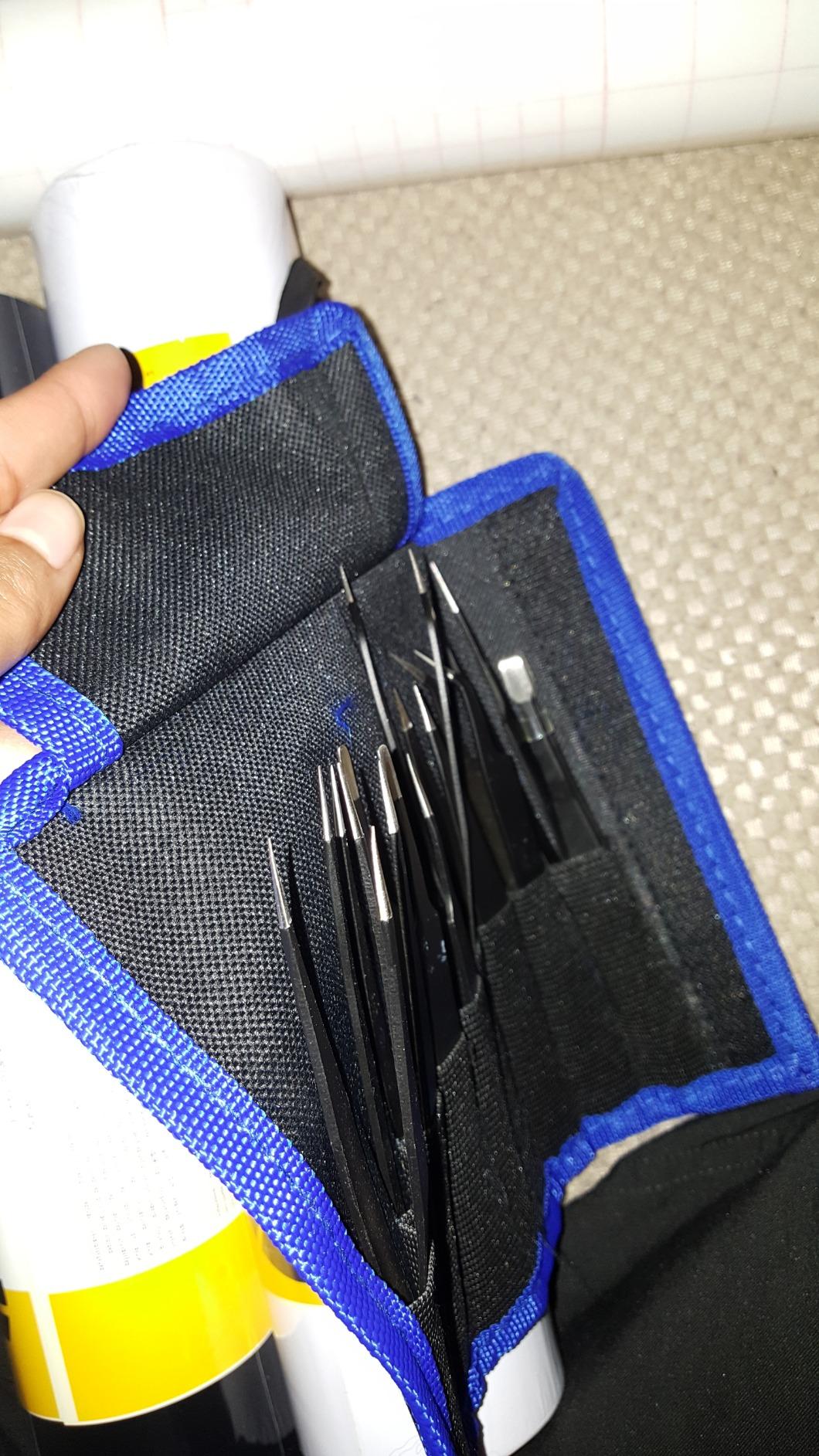 Tweezers Precision Set,Easily Life 10pcs ESD Tweezers Set, Anti Static Stainless Steel Anti Magnetic Tweezers customer photo 2