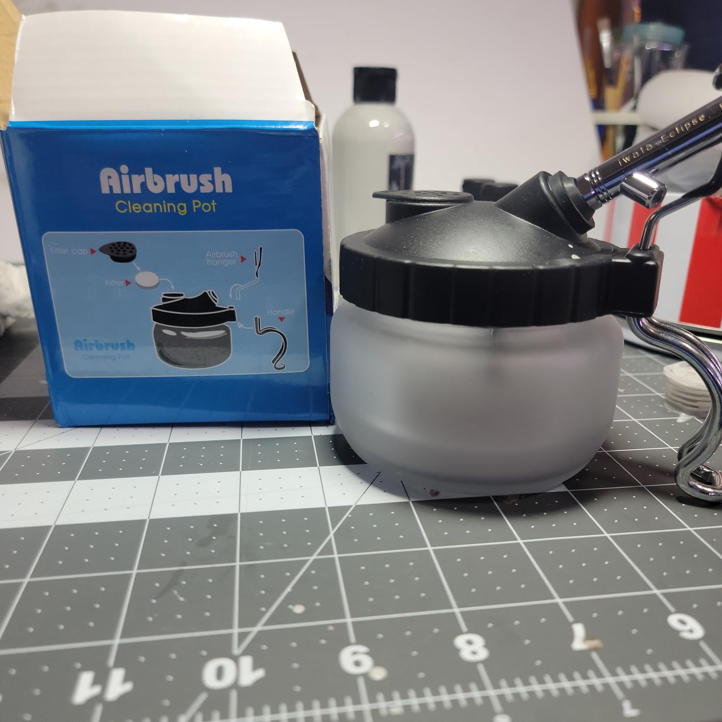 Airbrush Cleaning Kit Spray Wash Cleaning Pot Stabilizer Jar Bottles Holder with Cleaning Tools Needle Nozzle Brush customer photo 1