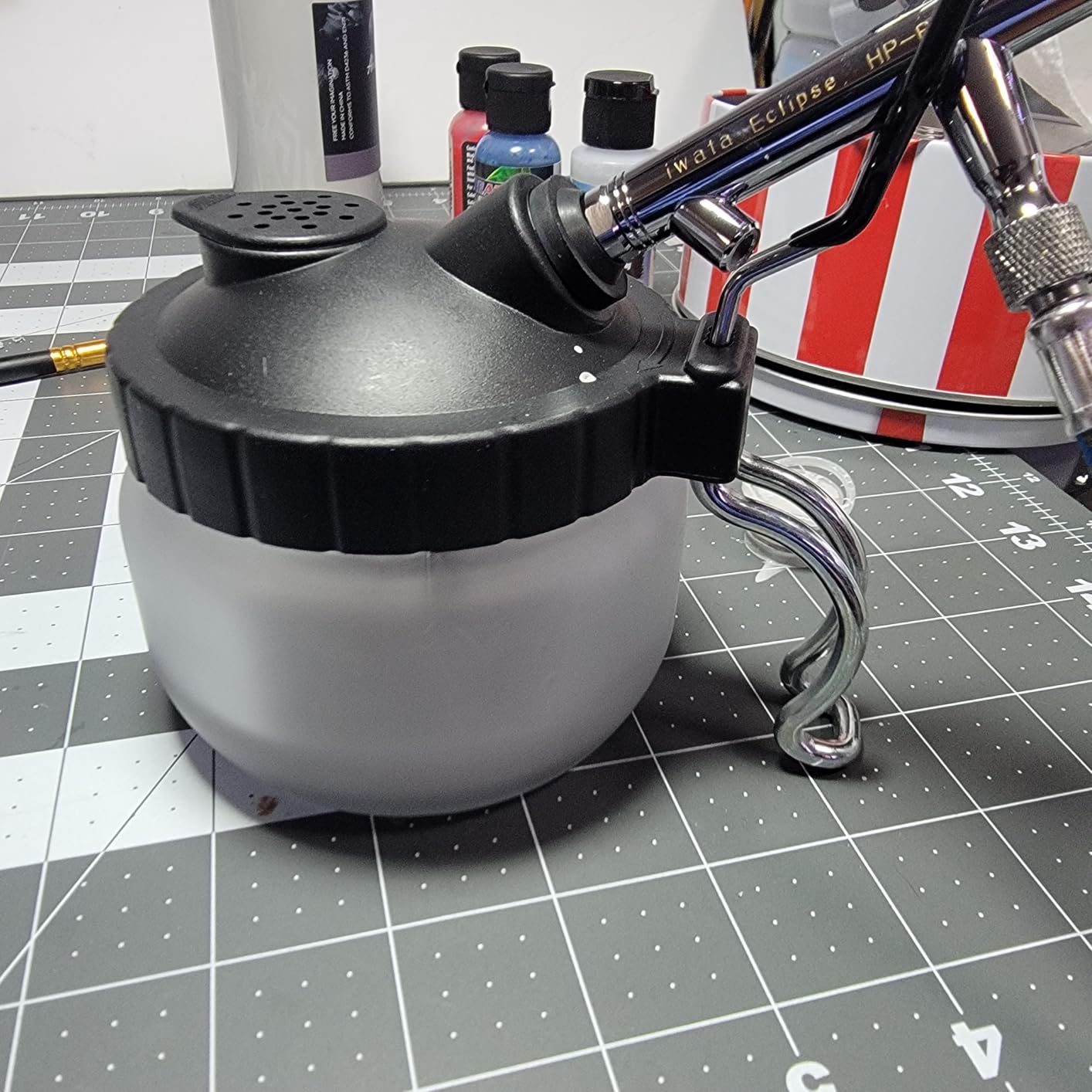 Airbrush Cleaning Kit Spray Wash Cleaning Pot Stabilizer Jar Bottles Holder with Cleaning Tools Needle Nozzle Brush customer photo 2