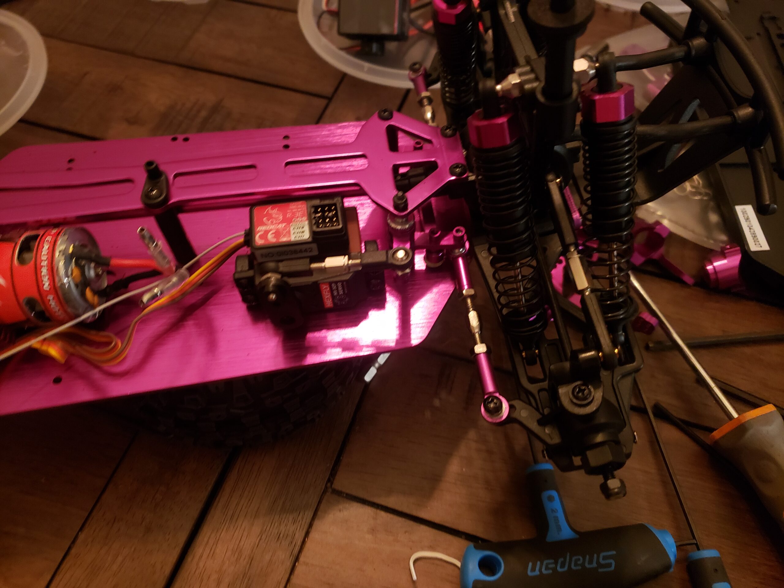 Hobbypark 04001 Metal Aluminum Chassis Plate for RC Electric 1/10 Redcat Volcano EPX Exceed Infinitive Rally Monster Truck Off Road Buggy Upgrade Parts (Purple) customer photo 1