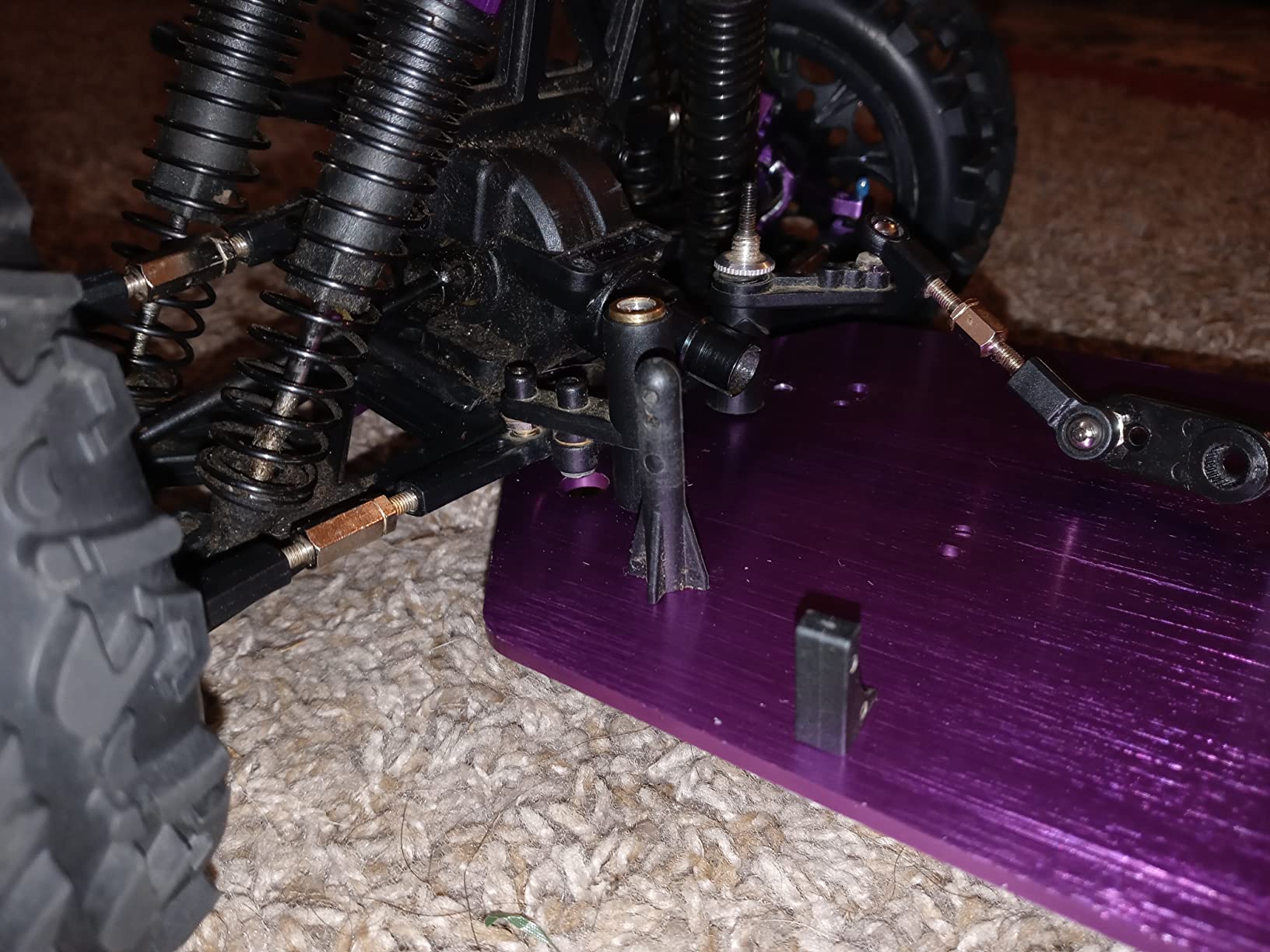Hobbypark 04001 Metal Aluminum Chassis Plate for RC Electric 1/10 Redcat Volcano EPX Exceed Infinitive Rally Monster Truck Off Road Buggy Upgrade Parts (Purple) customer photo 2