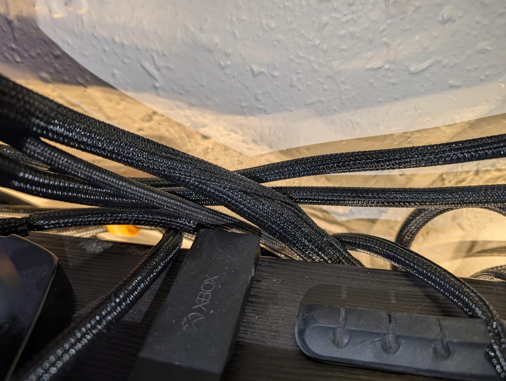 Alex Tech 25ft - 1 inch Cord Protector Wire Loom Tubing Cable Sleeve Split Sleeving For USB Cable Power Cord Audio Video Cable - Protect Cat From Chewing Cords - Black customer photo 2