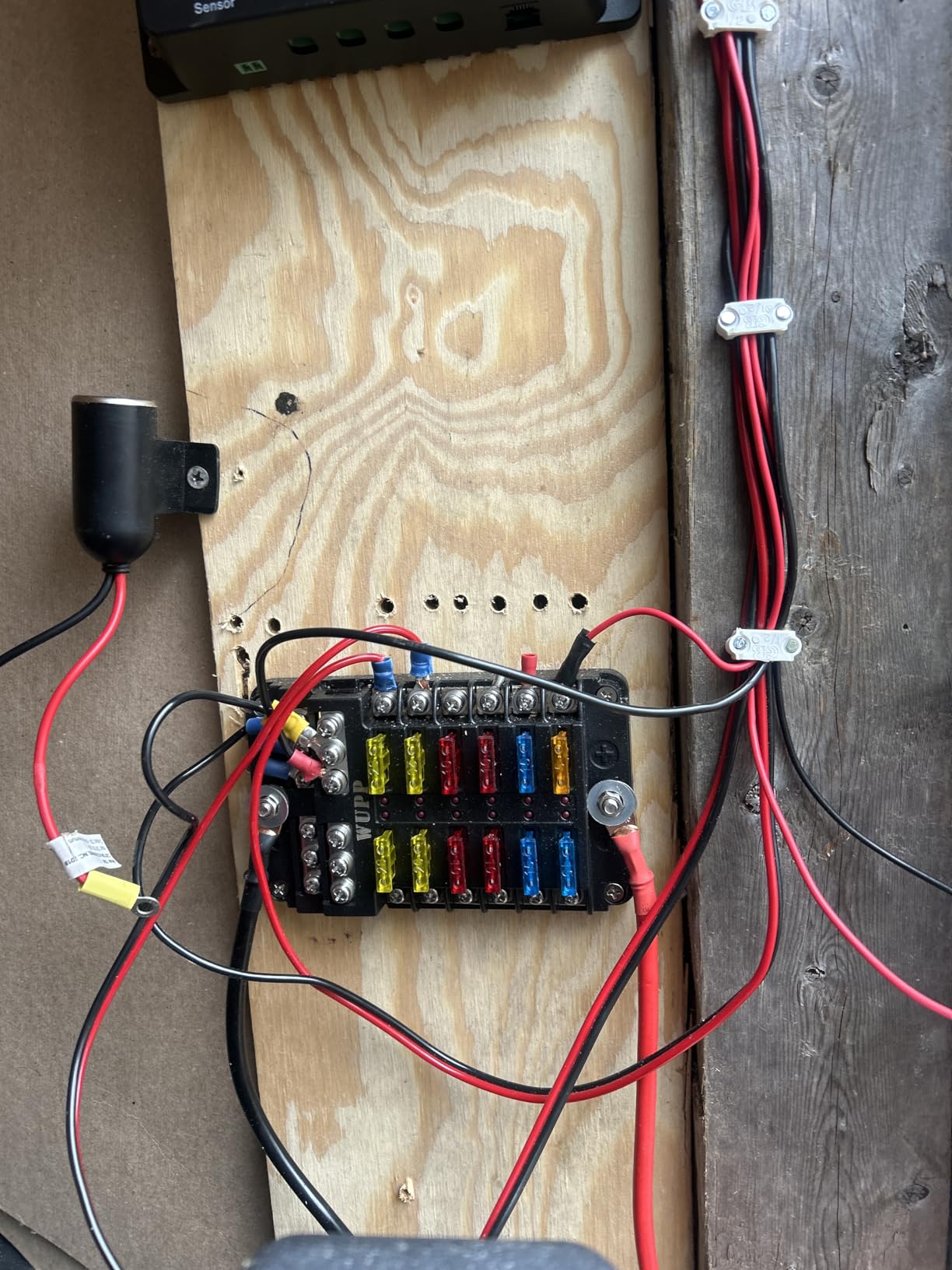 WUPP Boat Marine Fuse Block Panel with LED Warning Indicator Damp-Proof Cover - 12 Circuits with Negative Bus Fuse Box Holder Screw for Car Marine RV Truck DC 12-24V, Fuses Included customer photo 1