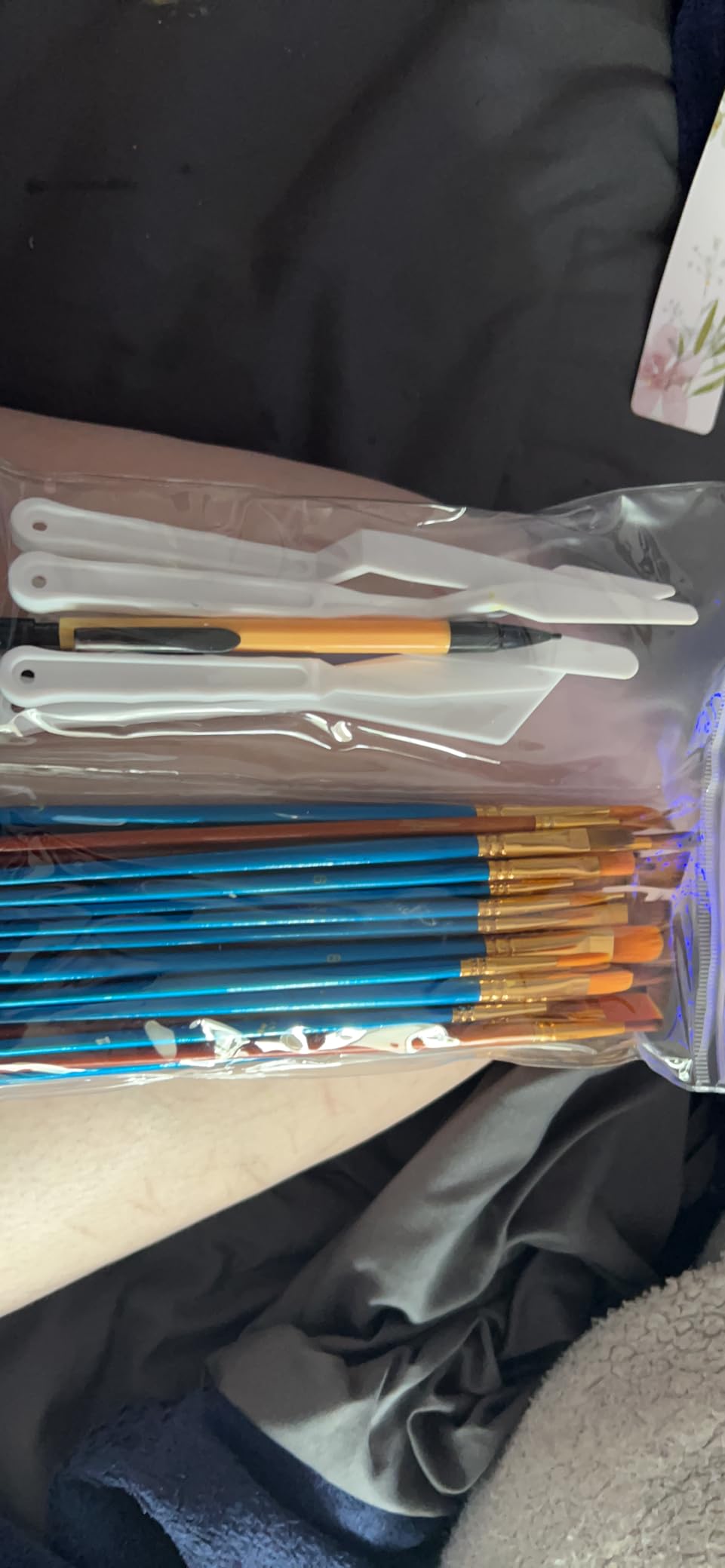 BOSOBO Paint Brush Set, 10pcs Round Pointed Tip Nylon Hair Artist Detail Paintbrushes customer photo 2