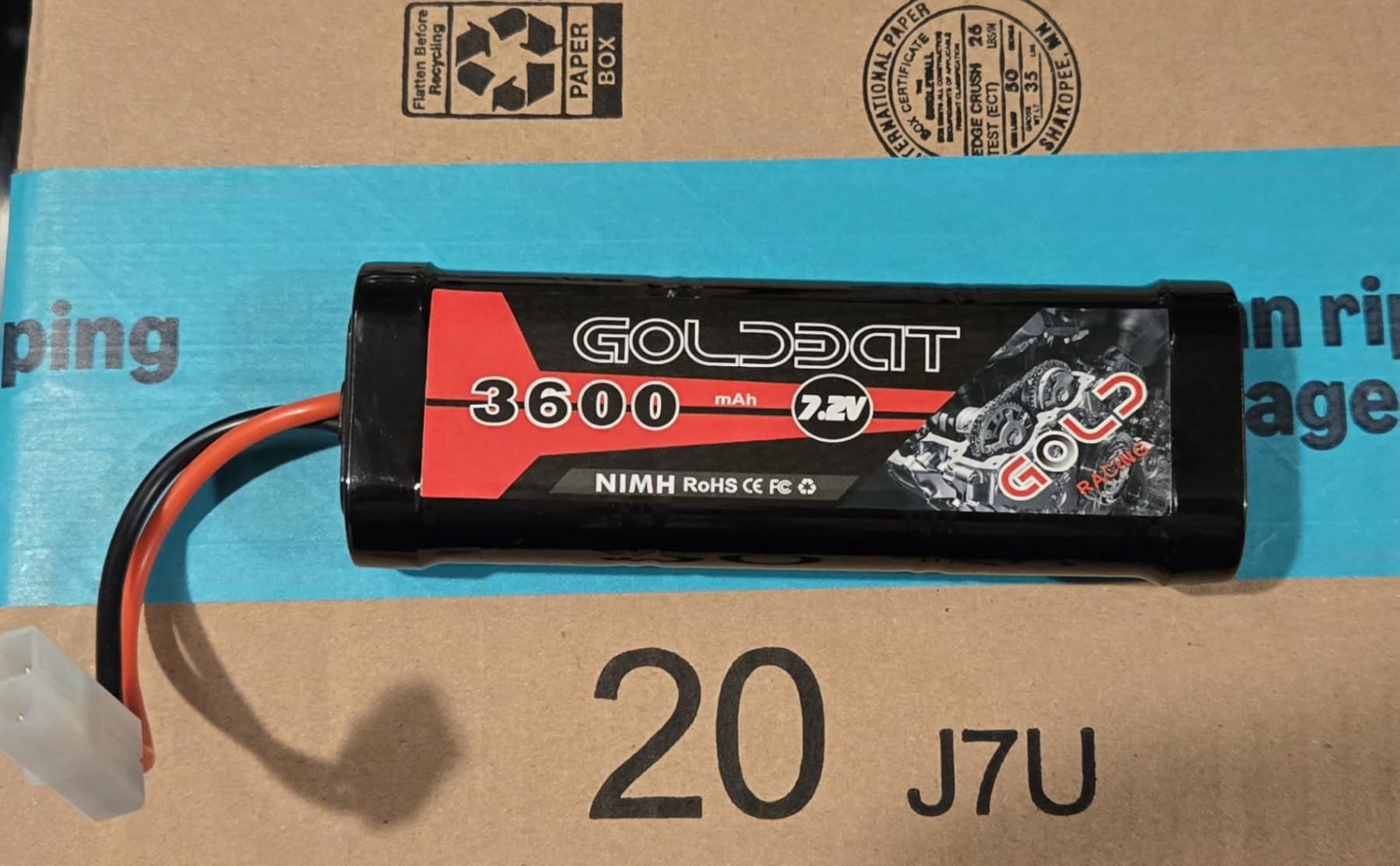 GOLDBAT 3600mAh 7.2V NiMH RC Battery with Tamiya Connector for RC Evader BX Car Truck Truggy Buggy Tank customer photo 1