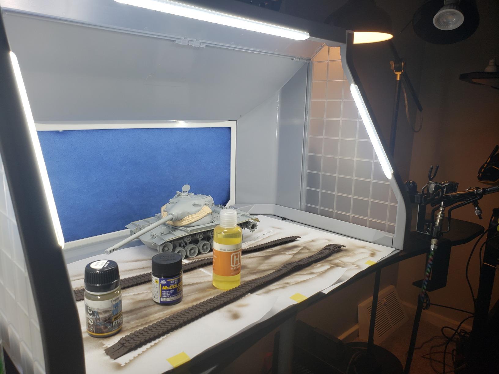 OPHIR Airbrush Paint Booth with Dual Fans, Portable Airbrush Paint Spray Booth for Airbrushing with 3 LED Lights & Exhaust Hose customer photo 1