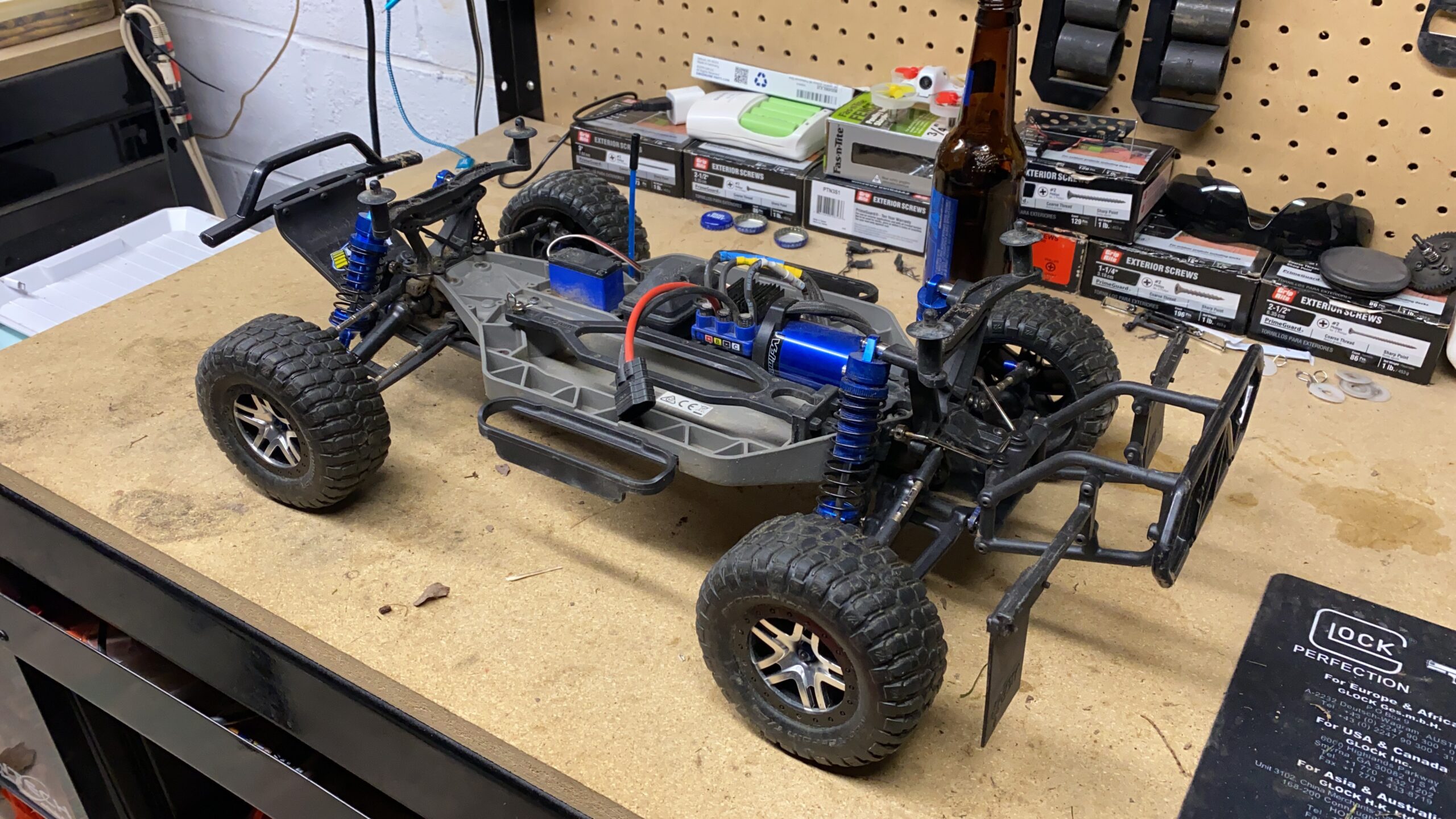 HobbyPark All Metal Shocks for Traxxas Rustler 4X4 VXL Slash 2WD 4x4 Hoss Stampede Bandit Nitro Shock Absorber Damper Set 1/10 Upgrades Parts Replace of 5862 (4-Pack) (Blue) customer photo 2