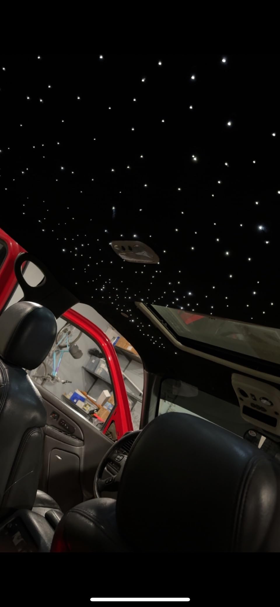 AZIMOM 6W Bluetooth/APP Control RGBW Fiber Optic Lights Star Ceiling Kit Sensor Music Mode Sensor Light Source with Remote 200pcs 0.03in 6.5ft Fiber Strands for Car & Home interior Decoration customer photo 1