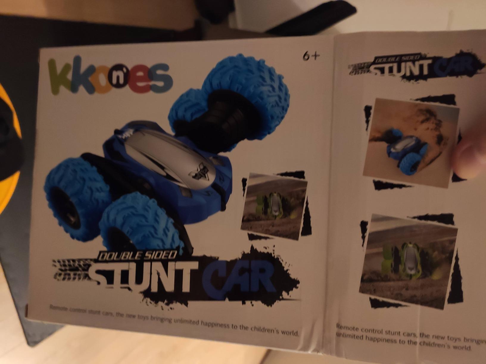 KKONES Remote Control Car, 2.4GHz Double Sided 360° Flips Rotating Electric Race RC Stunt Car, LED Wheel & Headlight High Speed Off Road Cars Toy Gift for 3 4 5 6 7 8-12 Year Old Boy Toys (Blue) customer photo 2