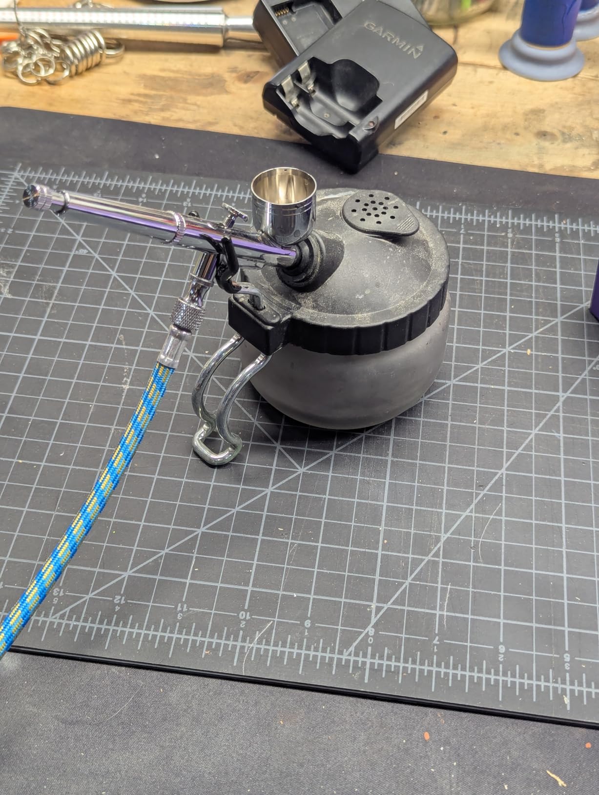 4 Set Airbrush Cleaning Kit Airbrush Cleaning Pot with Air Filter Mat and Holder,Nozzle Cleaning Needle,5pcs Brushes Set,5pcs Dredging Needles Kit customer photo 2