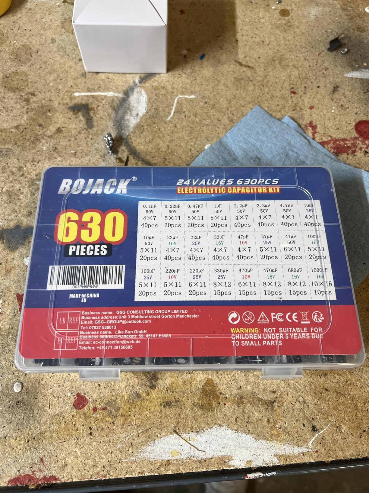 BOJACK 24Value 630pcs Aluminum Electrolytic Capacitor Assortment Box Kit Range 0.1uF-1000uF customer photo 2