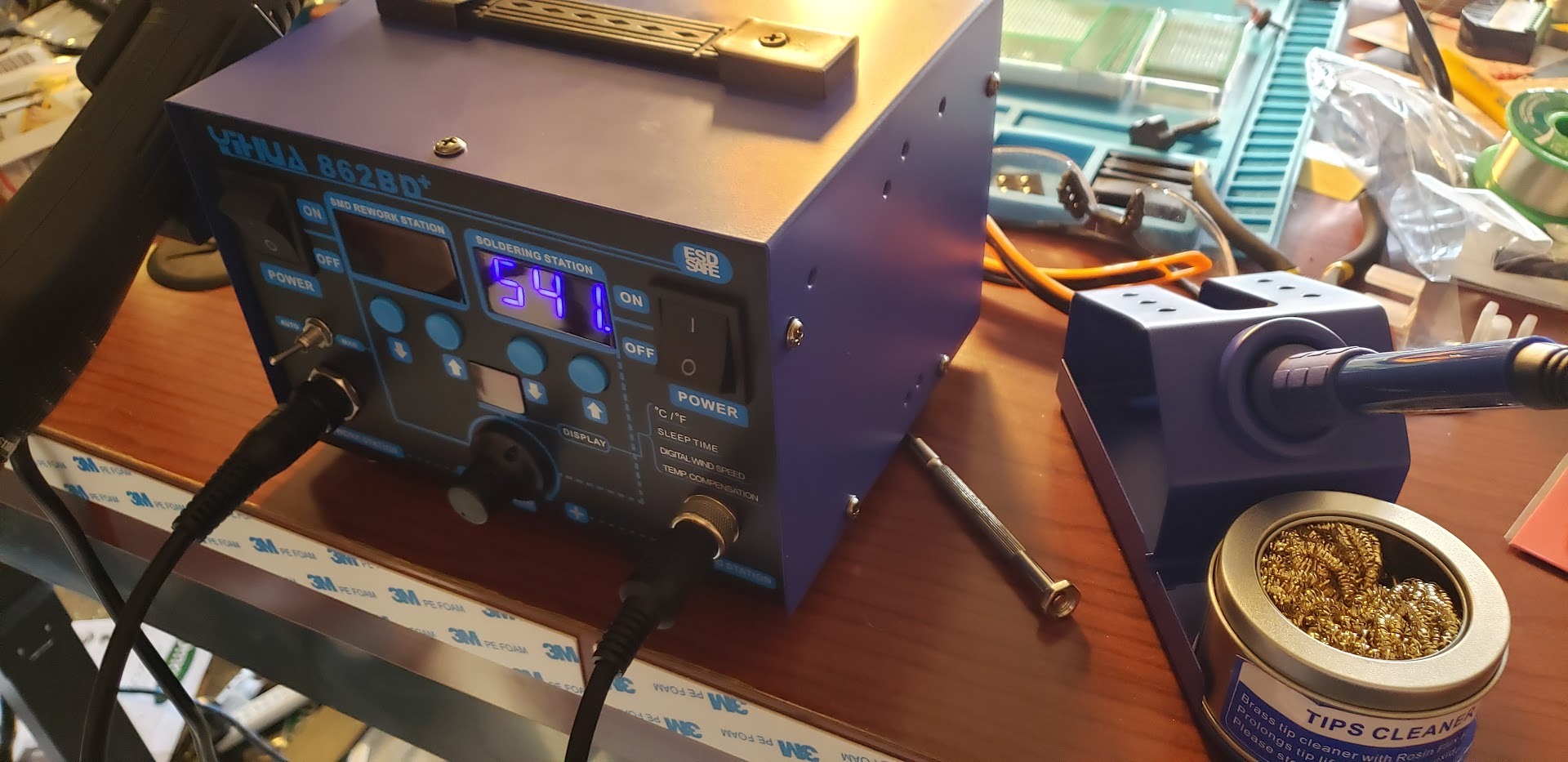 YIHUA 862BD+ SMD ESD Safe 2 in 1 Soldering Iron Hot Air Rework Station with PID Temperature Control customer photo 2