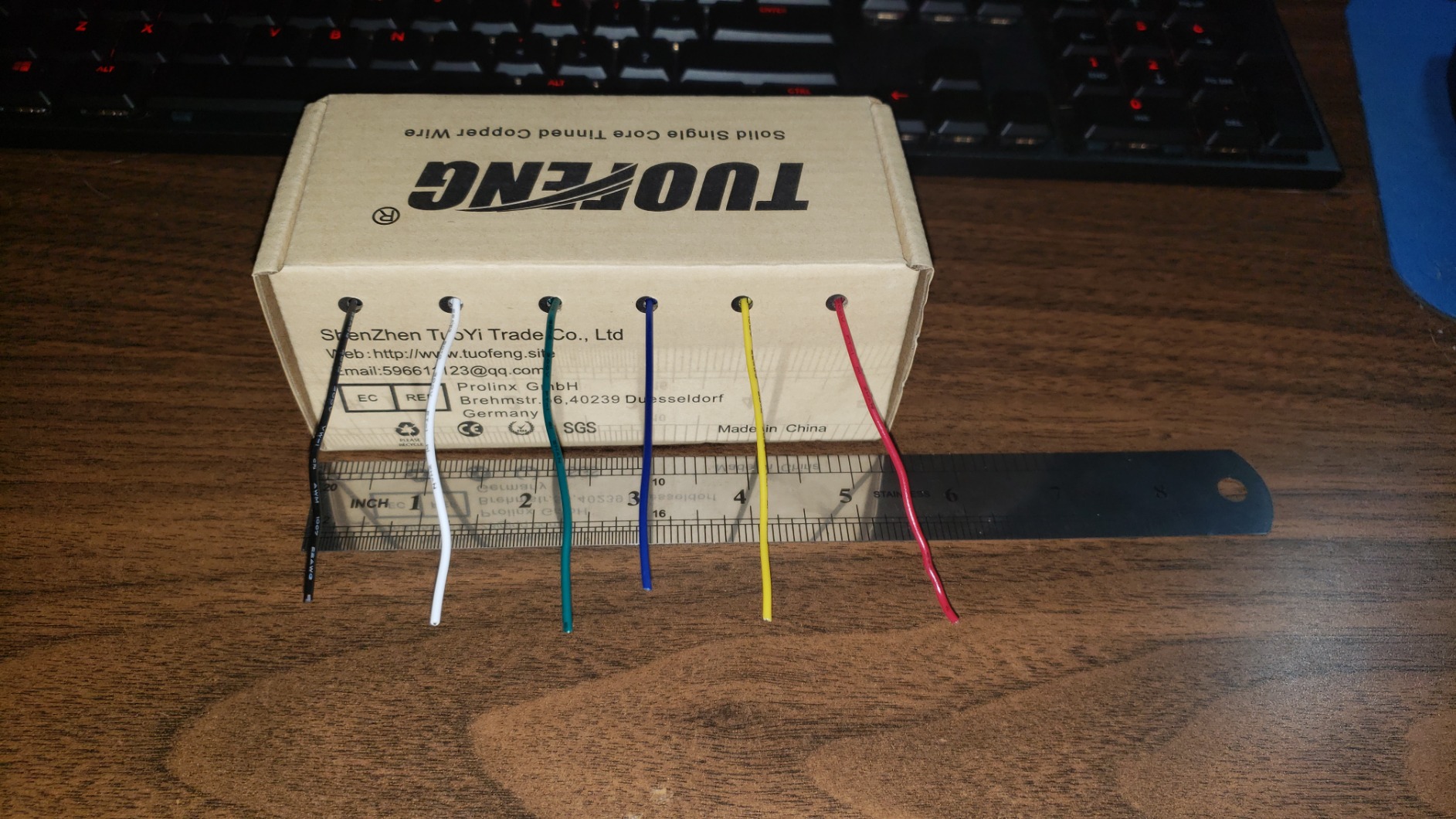 TUOFENG 22 AWG Wire Solid Core Hookup Wire, 6 Different Colored Breadboard Wires 30ft Each, Electronic Wire with PVC for Arduino customer photo 1