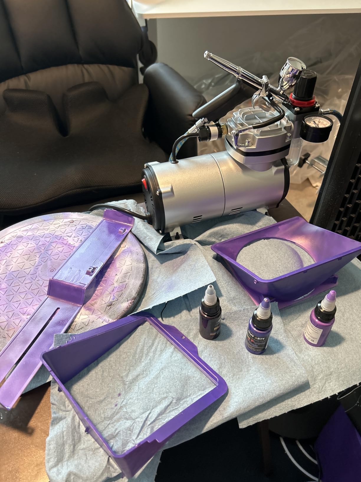 TIMBERTECH Airbrush Compressor AS18-2, Basic Mini Compressor, 4 Bar/Auto Stop for Hobby Paint Body Tattoo Cake Decoration Model Painting Automotive Graphic Make-up customer photo 2