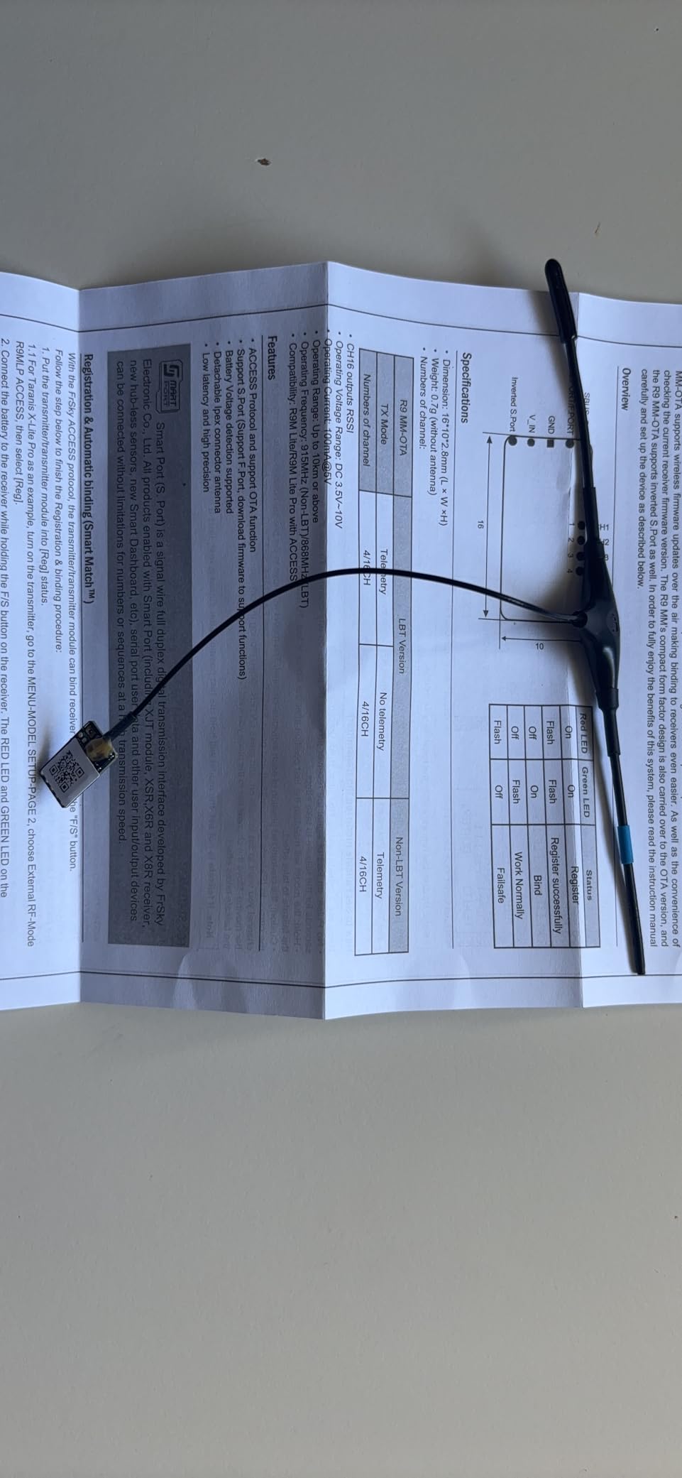 FrSky Access 900MHz Long Range R9 MM-OTA Receiver customer photo 1
