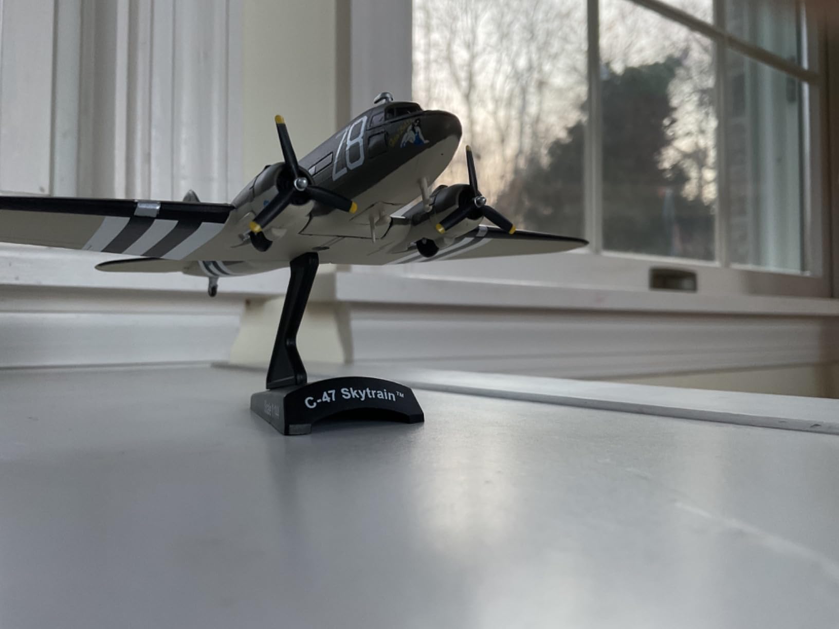Daron C-47 Skytrain Tico Belle 1/144 Scale Die-Cast Metal Model Airplane with Display Stand - WWII Military Transport Collectible for Ages 14+ customer photo 2