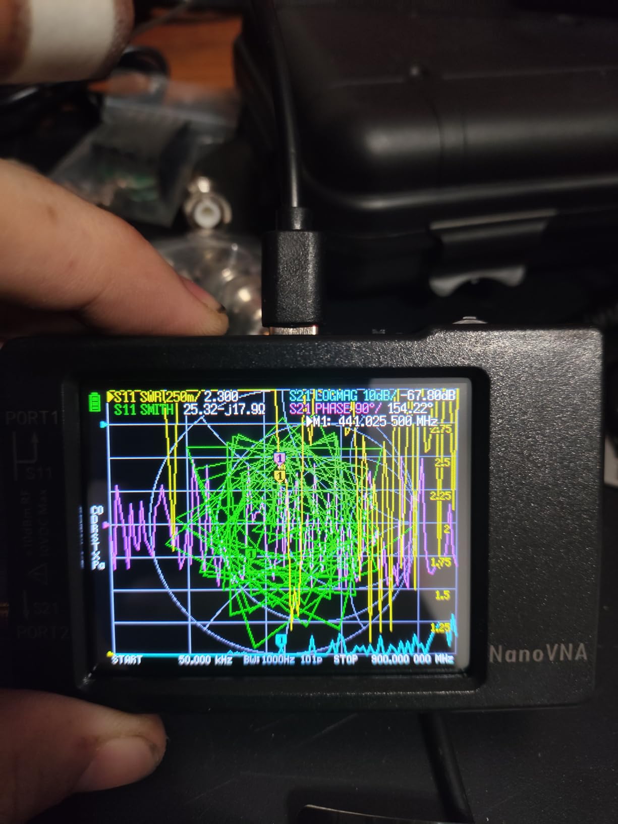[Upgraded] AURSINC NanoVNA-H Vector Network Analyzer 9KHz -1.5GHz Latest HW V3.7 HF VHF UHF Antenna Analyzer, Measuring S Parameters, SWR, Phase, Delay, Smith Chart customer photo 1