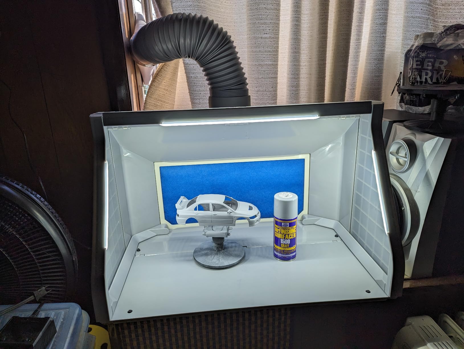 Airbrush Spray Booth with Adjustable Wind and Bright for Hobby Model Crafts, Portable Airbrush Booth with Rotary Knob 3 LED Light customer photo 1