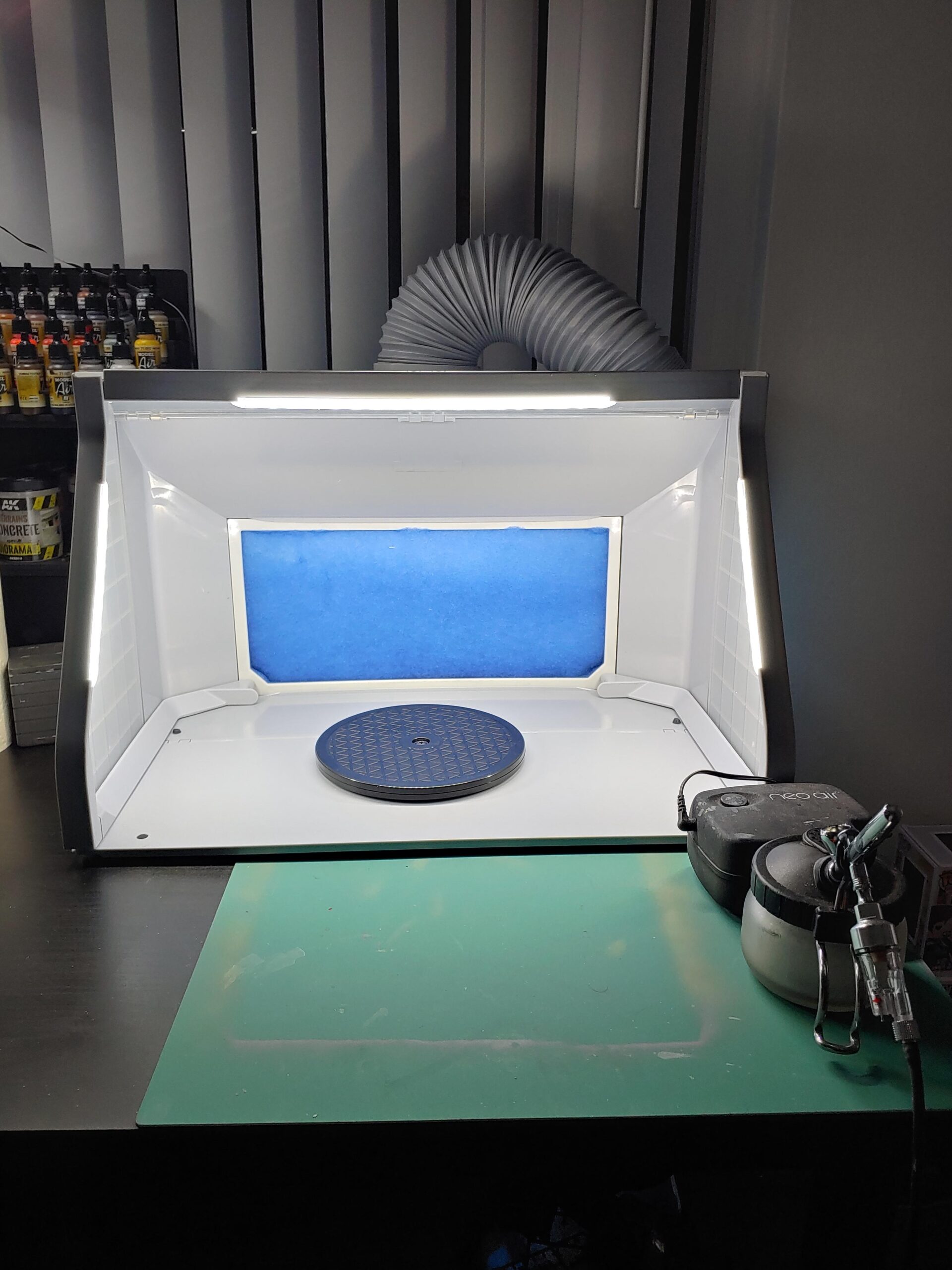 Airbrush Spray Booth with Adjustable Wind and Bright for Hobby Model Crafts, Portable Airbrush Booth with Rotary Knob 3 LED Light customer photo 2