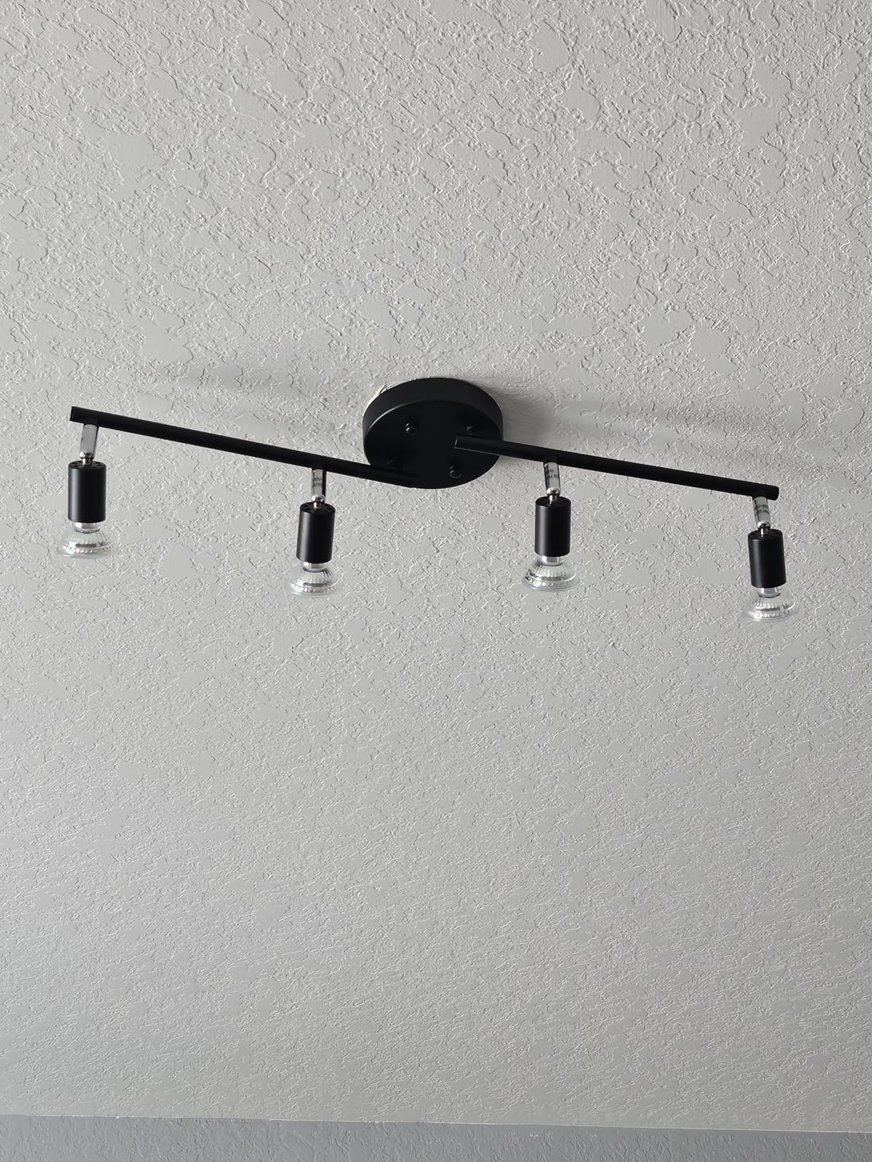 Unicozin LED 4 Light Track Lighting Kit, 24.8'' Matt Nickel 4 Way Ceiling Spot Lighting, Flexibly Rotatable Head, Modern Track Light Included 4 x LED GU10 Bulb (4W, Daylight White 5000K, 400LM) customer photo 2