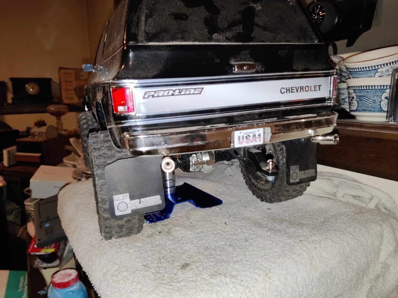 Hobbypark Aluminum RC Car Work Stand Repair Workstation 360 Degree Rotation Lift/Lower w/Screw Tray for 1/10 1/12 1/16 Scale Car Truck Buggy (Navy Blue with Screw Tray) customer photo 2